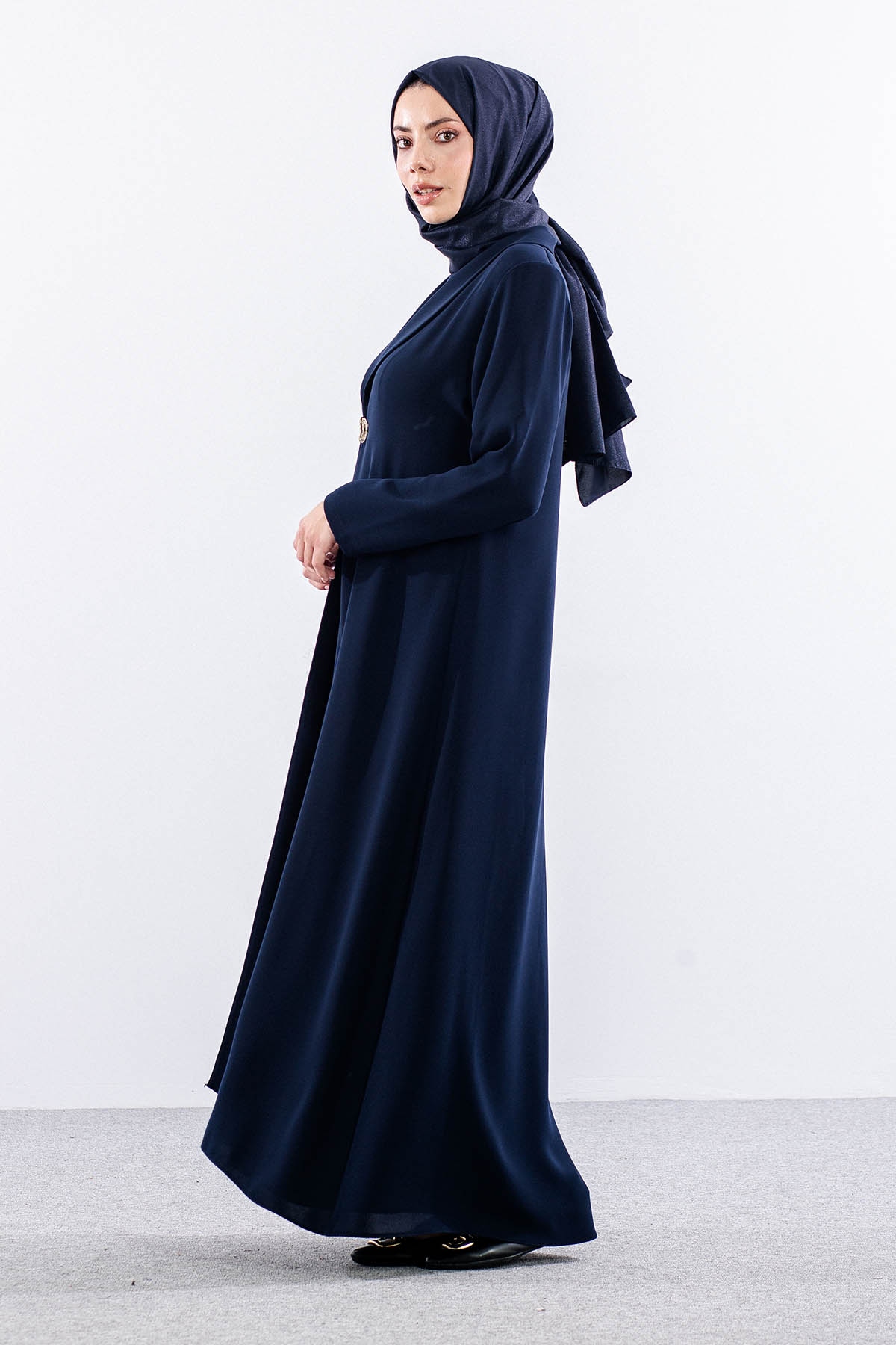 2282 2li Kaftan 42-52  Yaz şık - Lacivert - 3