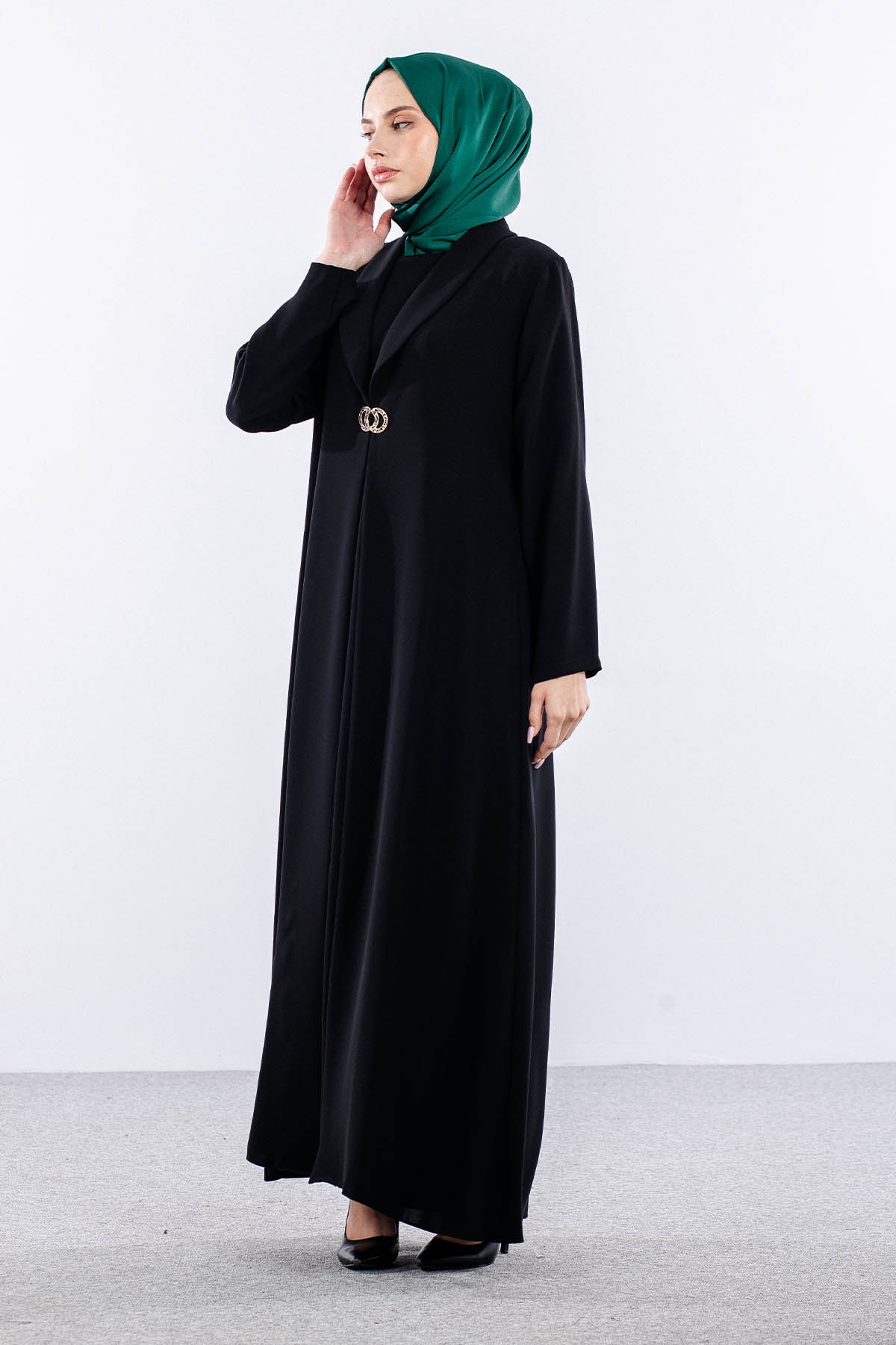 2282 2li Kaftan 42-52  Yaz şık - Siyah - 2