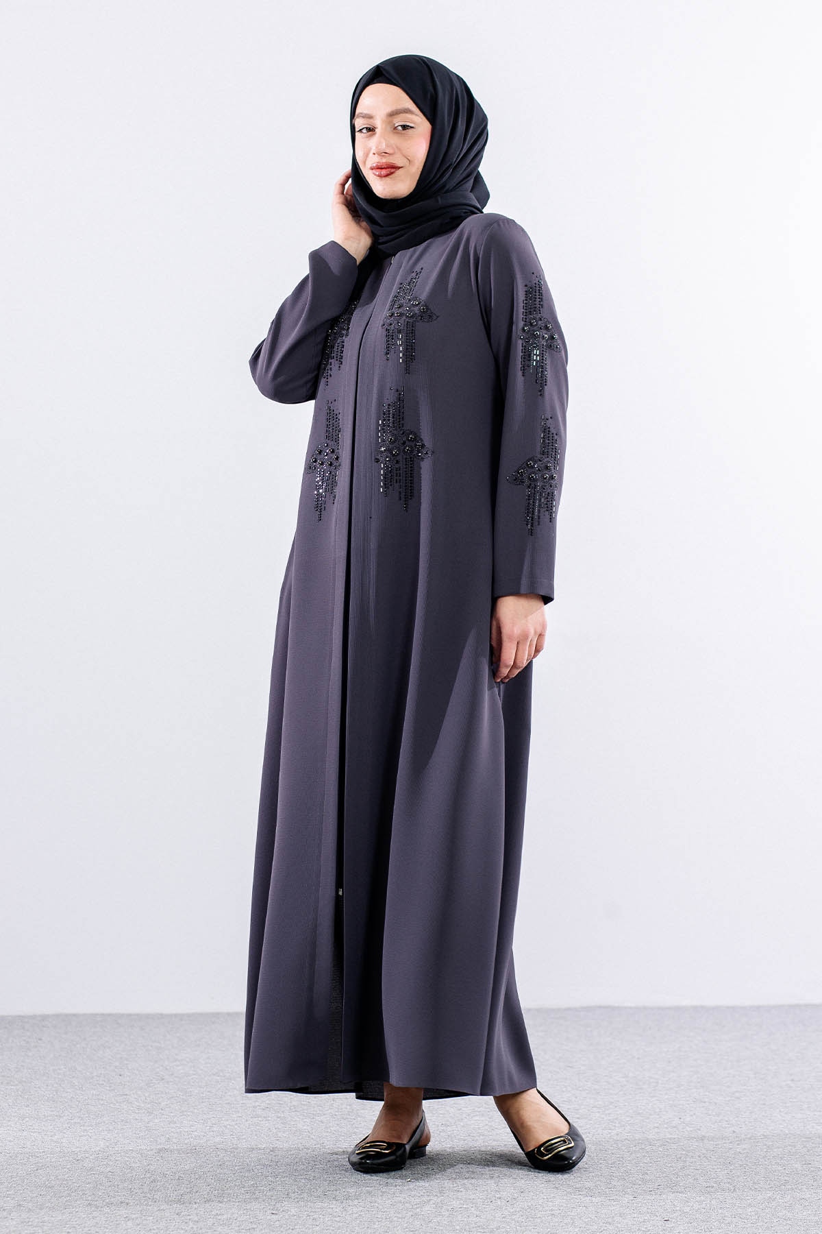 2287 şik Ferace 46-56 - K_gri - 3