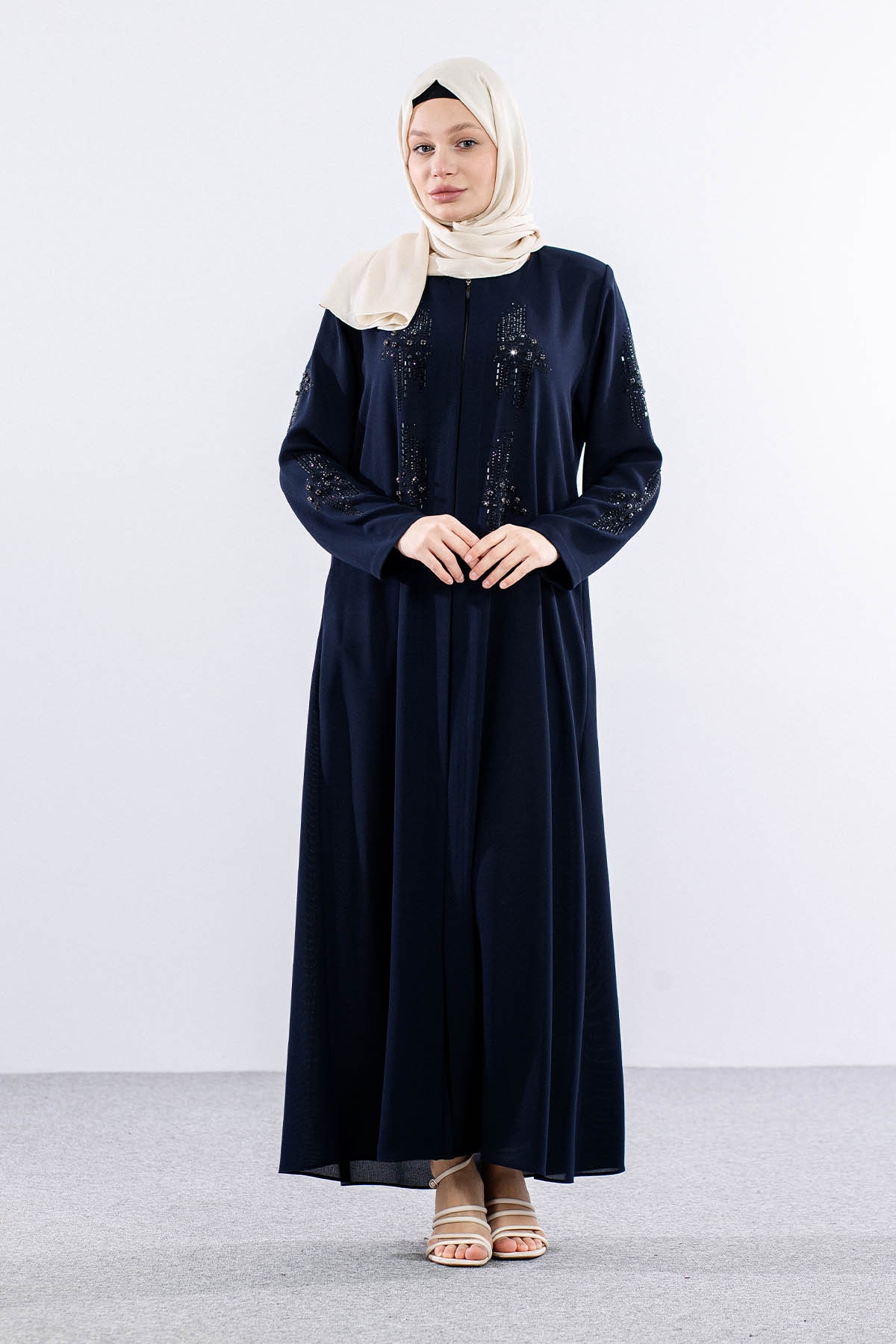 2287 şik Ferace 46-56 - Lacivert - 1