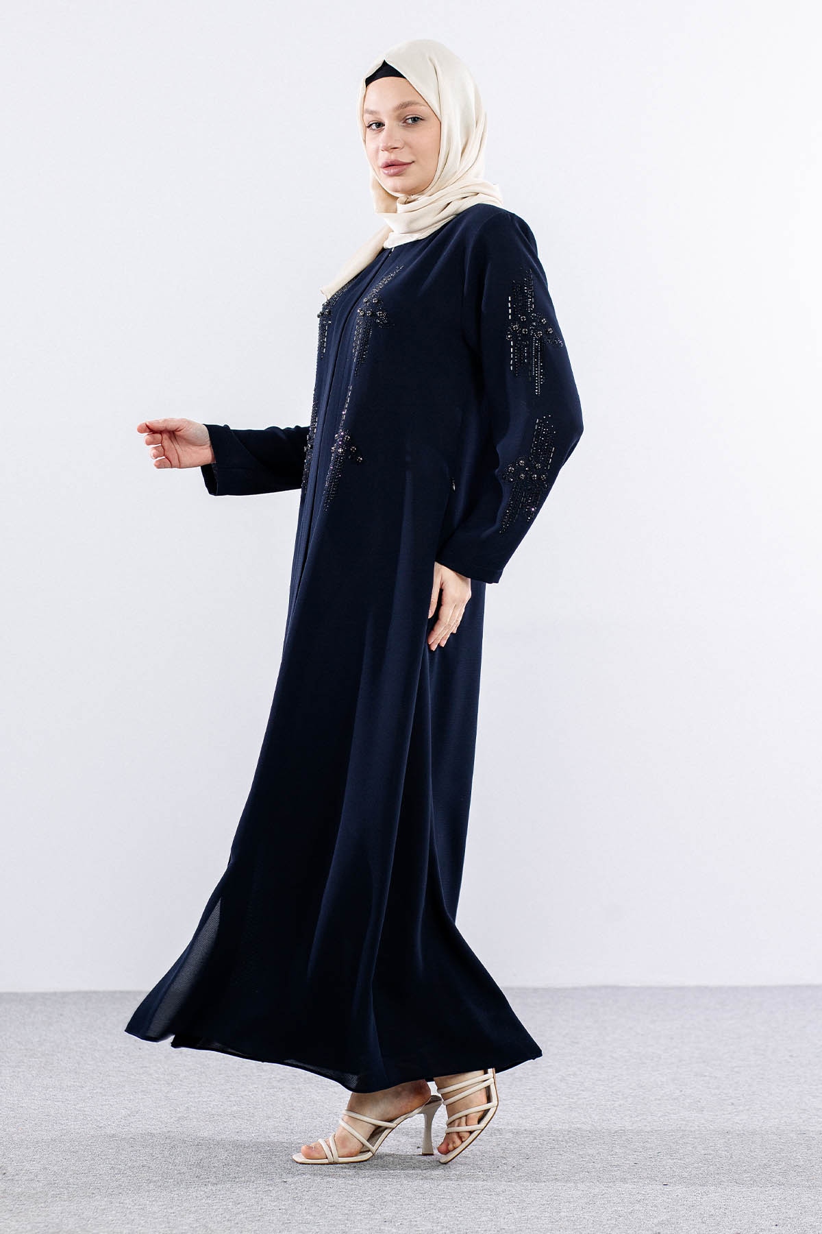 2287 şik Ferace 46-56 - Lacivert - 3