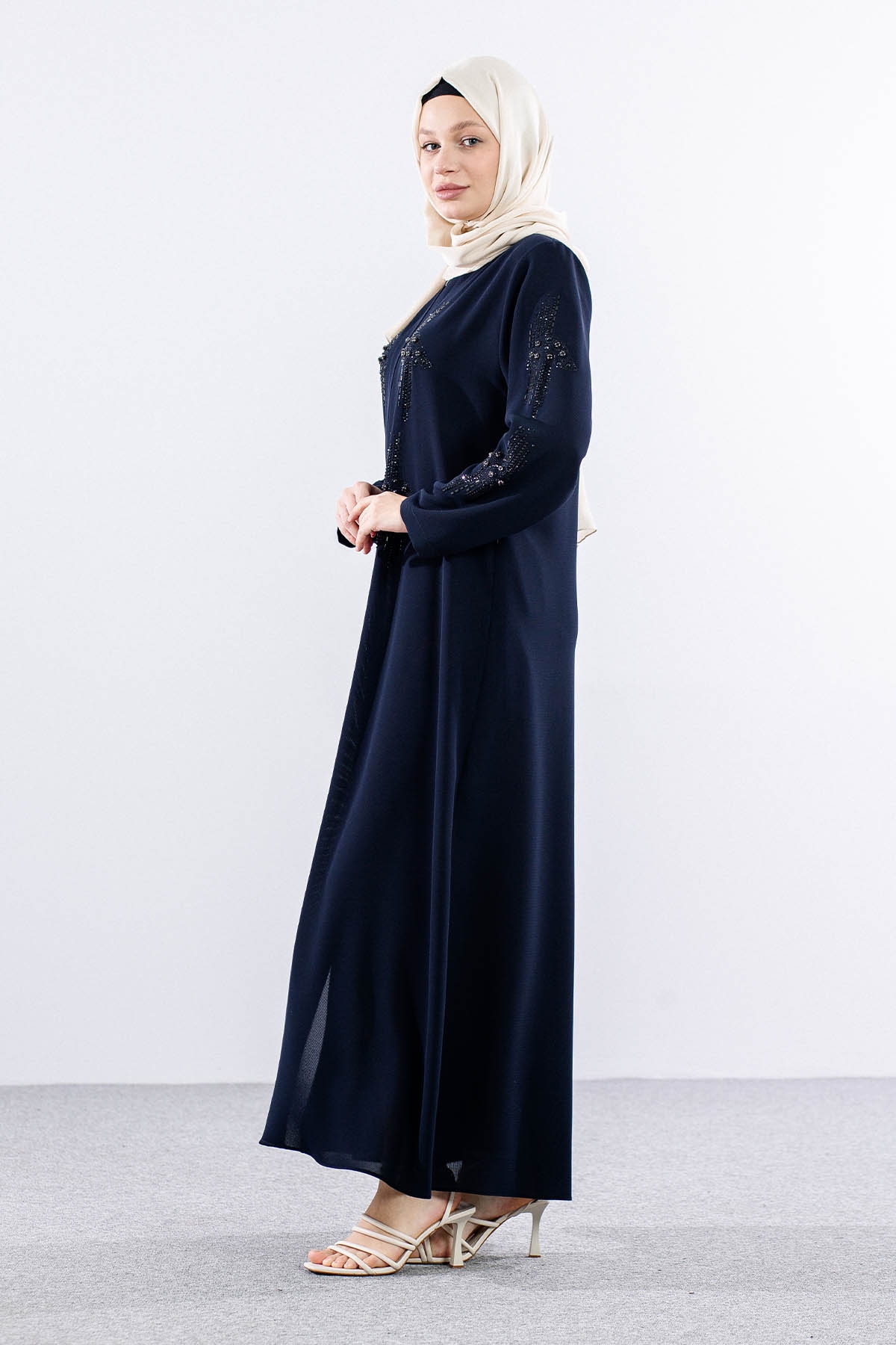 2287 şik Ferace 46-56 - Lacivert - 4