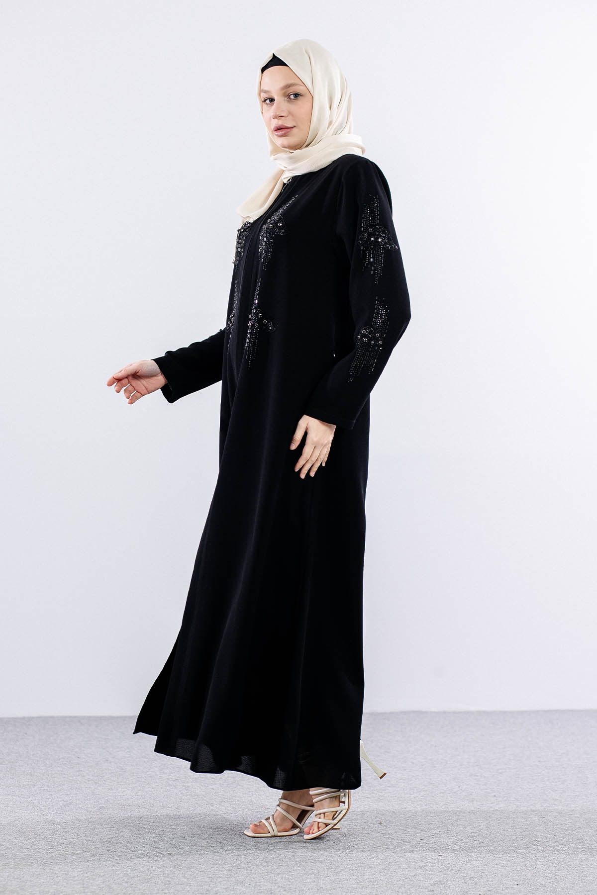 2287 şik Ferace 46-56 - Siyah - 2