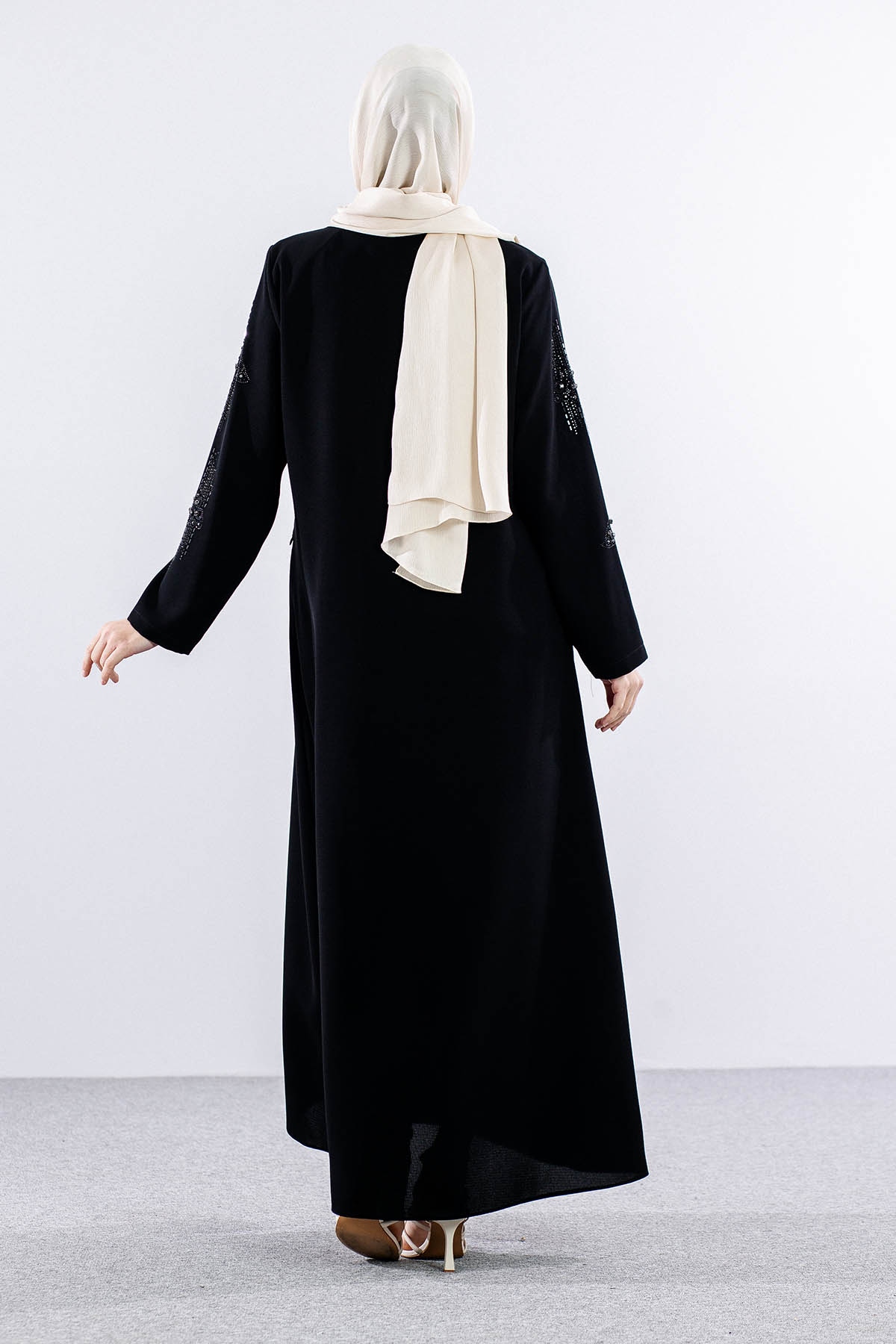 2287 şik Ferace 46-56 - Siyah - 5