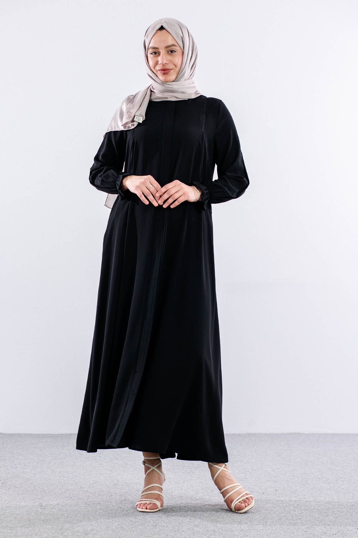 2292 Ferace 38-48 Nkş - Siyah - 1