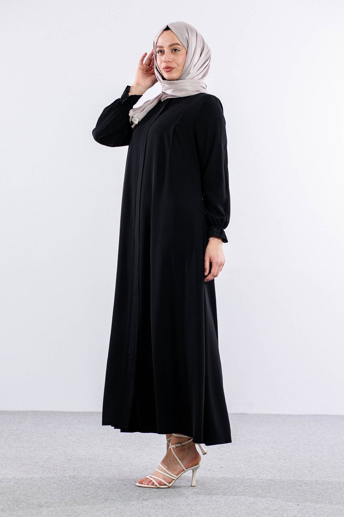 2292 Ferace 38-48 Nkş - Siyah - 3