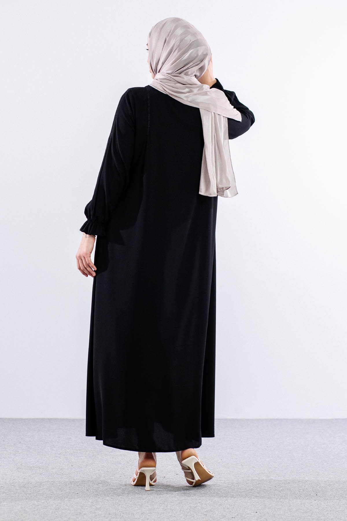 2292 Ferace 38-48 Nkş - Siyah - 4