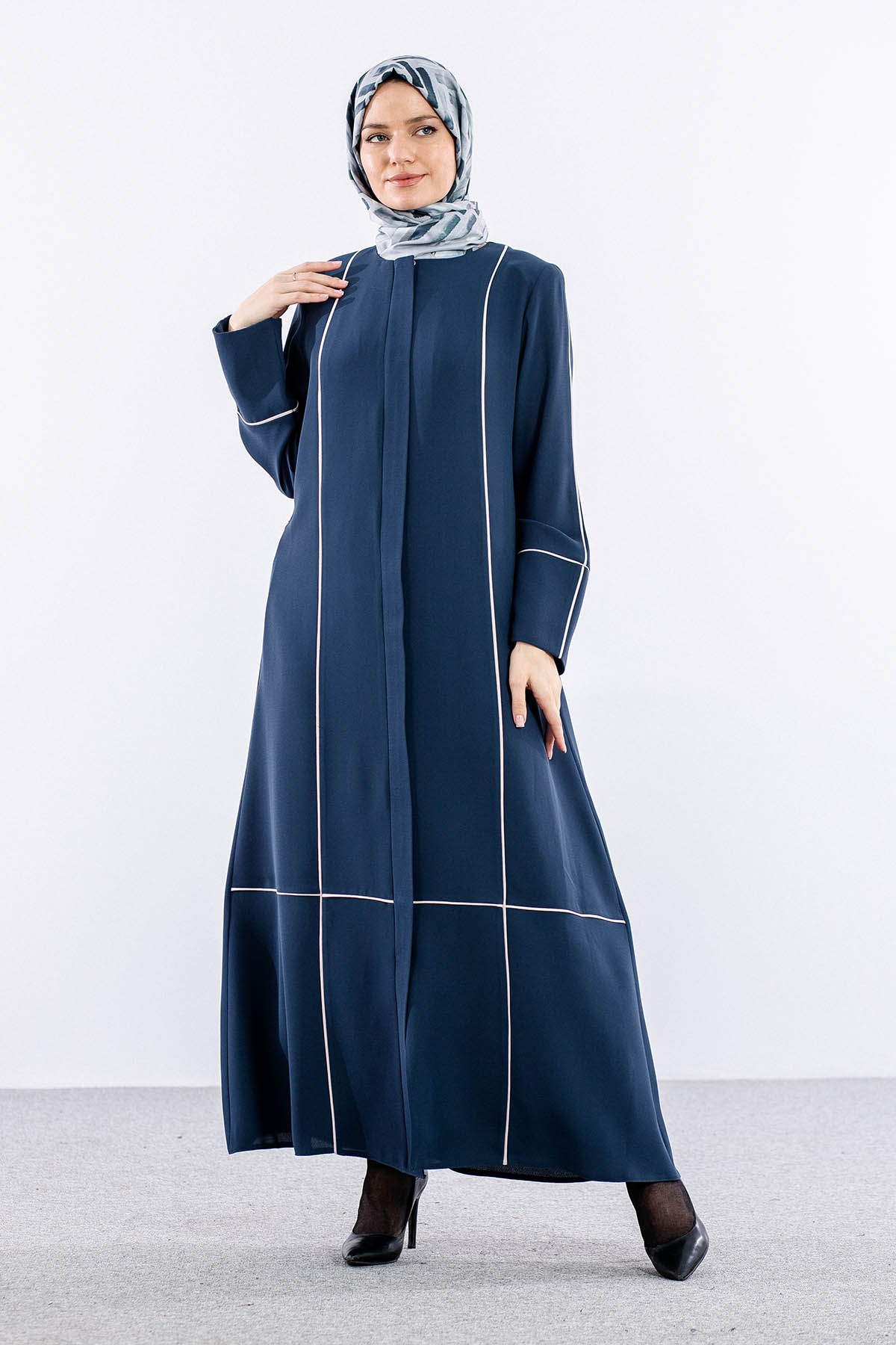 2297 Ferace 42-52 Biye Detay - Petrol - 2