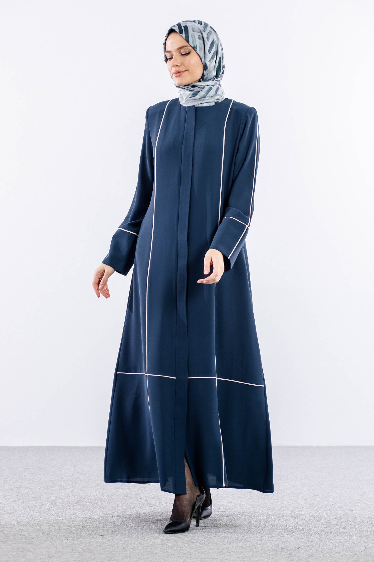 2297 Ferace 42-52 Biye Detay - Petrol - 3