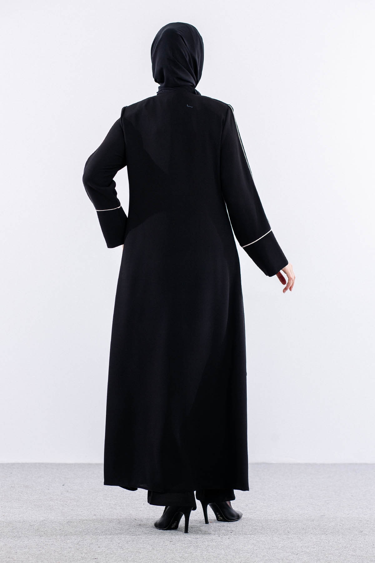 2297 Ferace 42-52 Biye Detay - Siyah_bej - 4