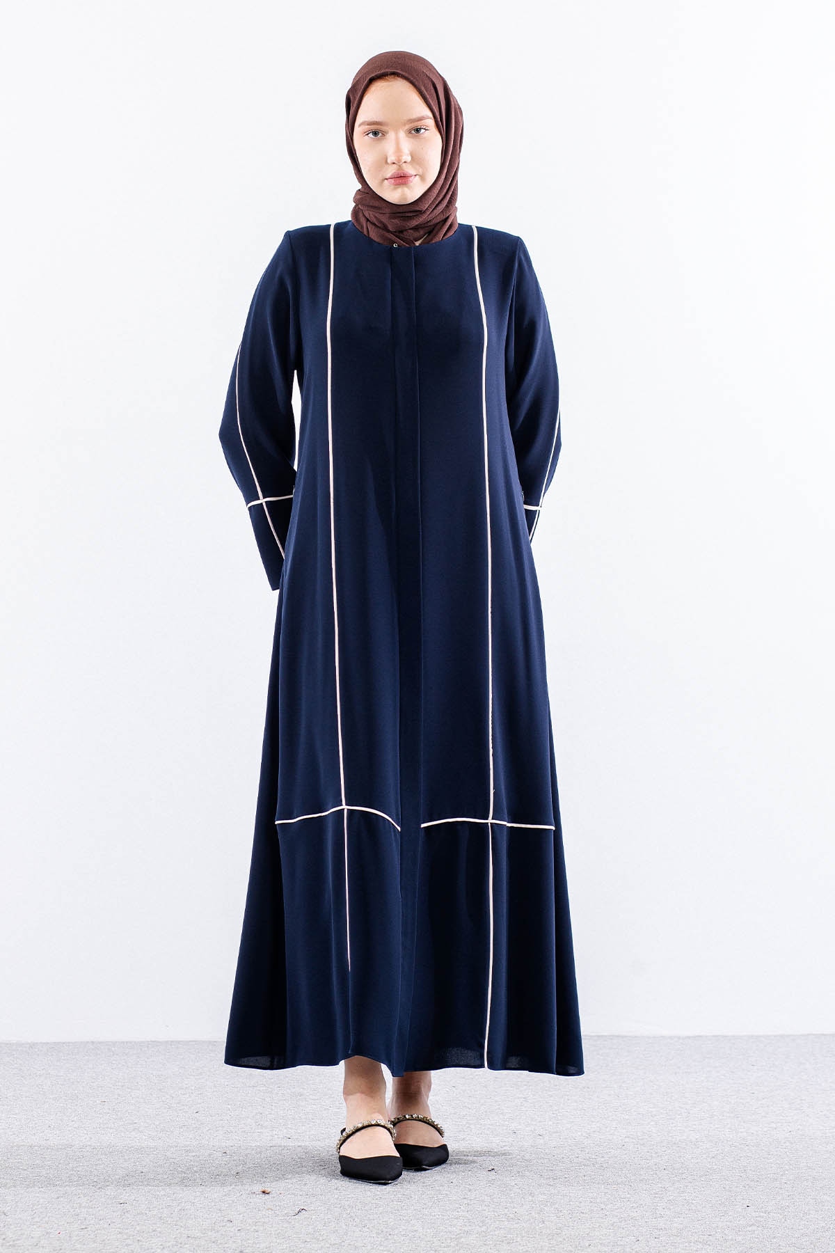 2297 Ferace 42-52 Biye Detay Suzanna Kumas - Lacivert - 1