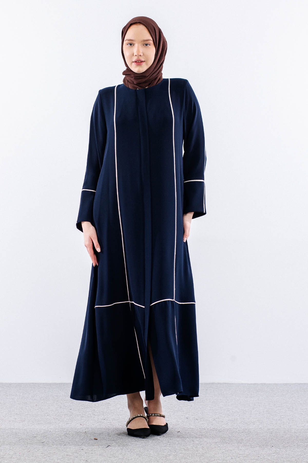 2297 Ferace 42-52 Biye Detay Suzanna Kumas - Lacivert - 2