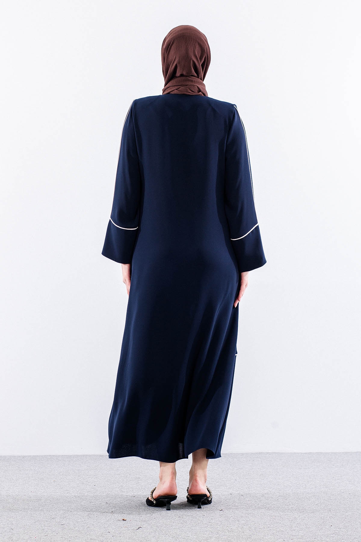 2297 Ferace 42-52 Biye Detay Suzanna Kumas - Lacivert - 4