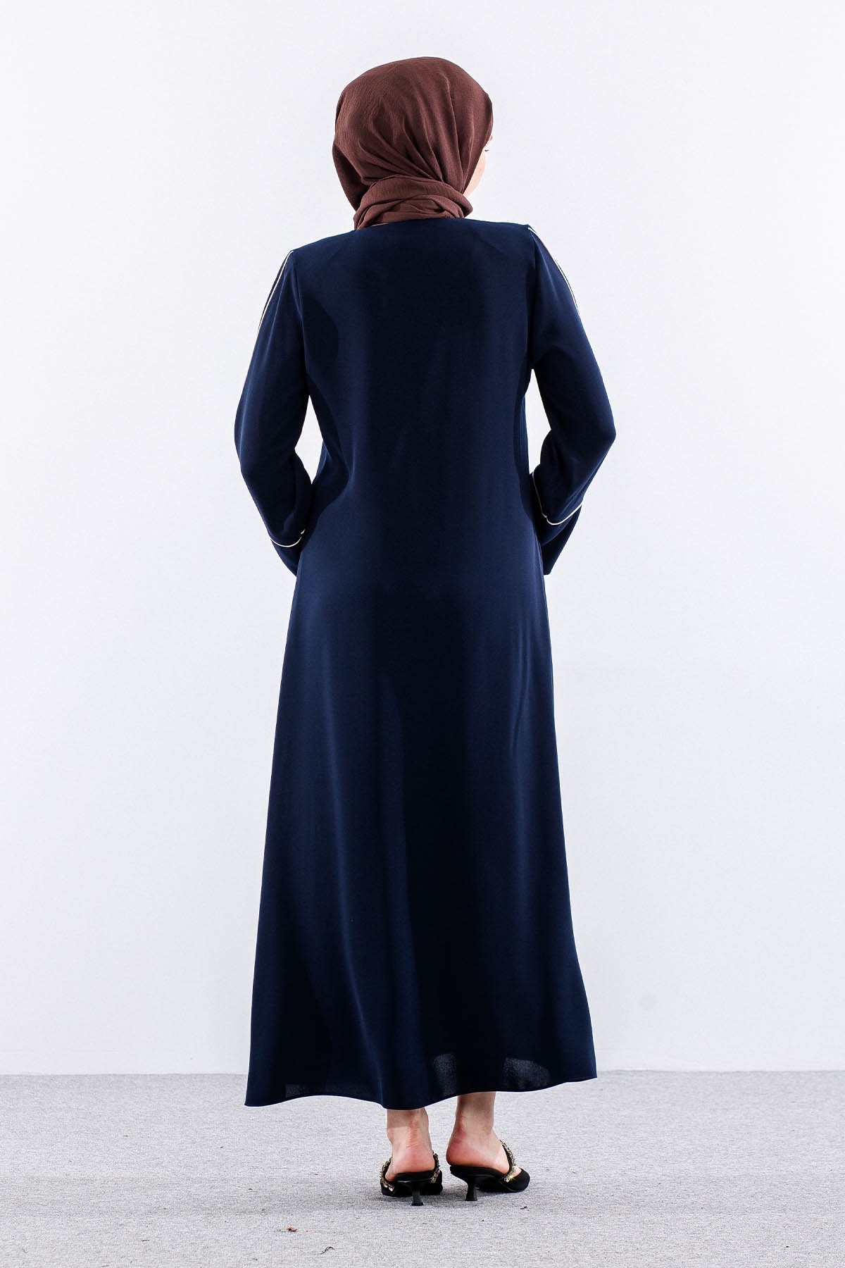 2297 Ferace 42-52 Biye Detay Suzanna Kumas - Lacivert - 5