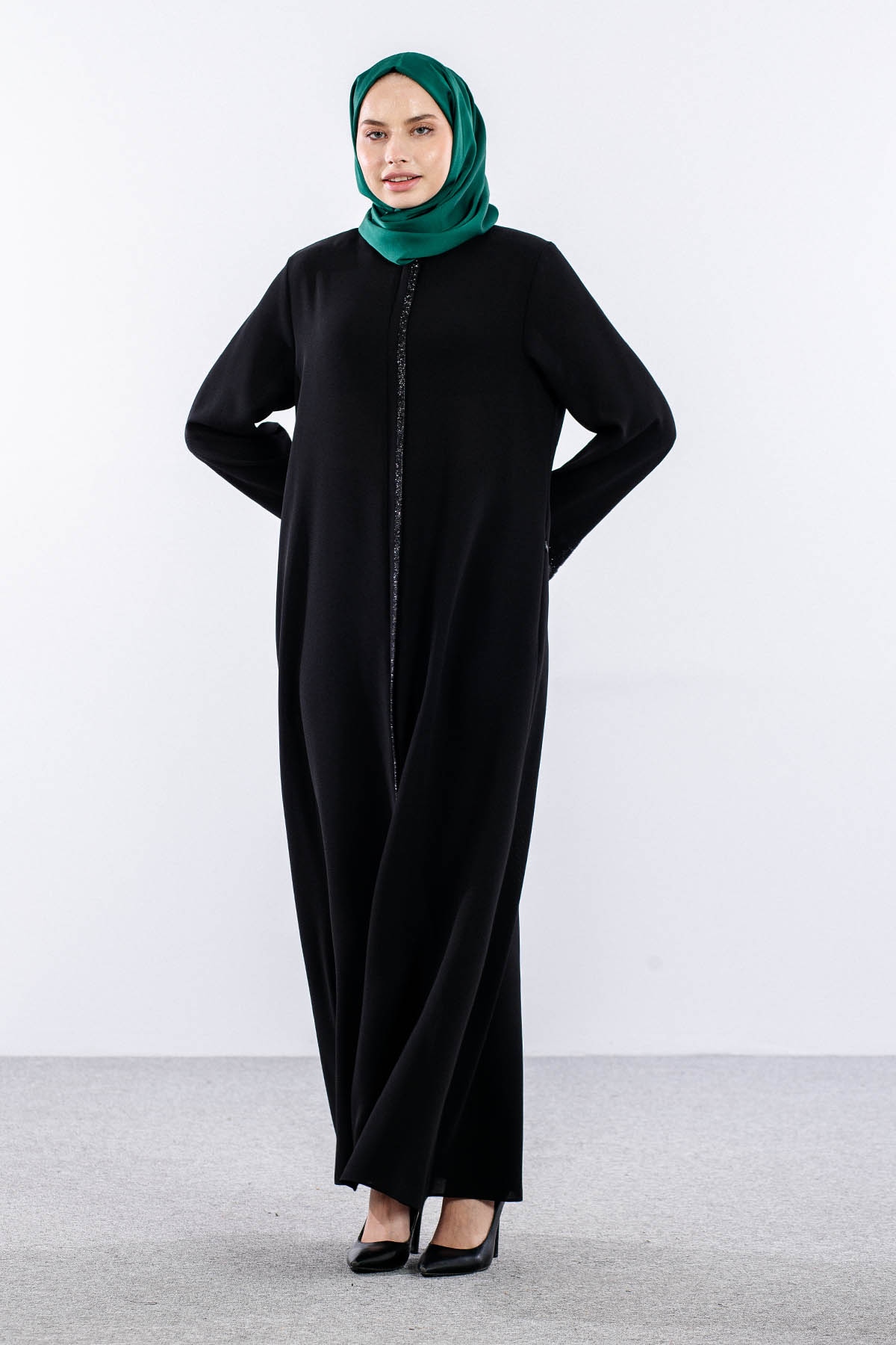 2300 Ferace 44-54 Sık Model Yaz - Siyah - 1