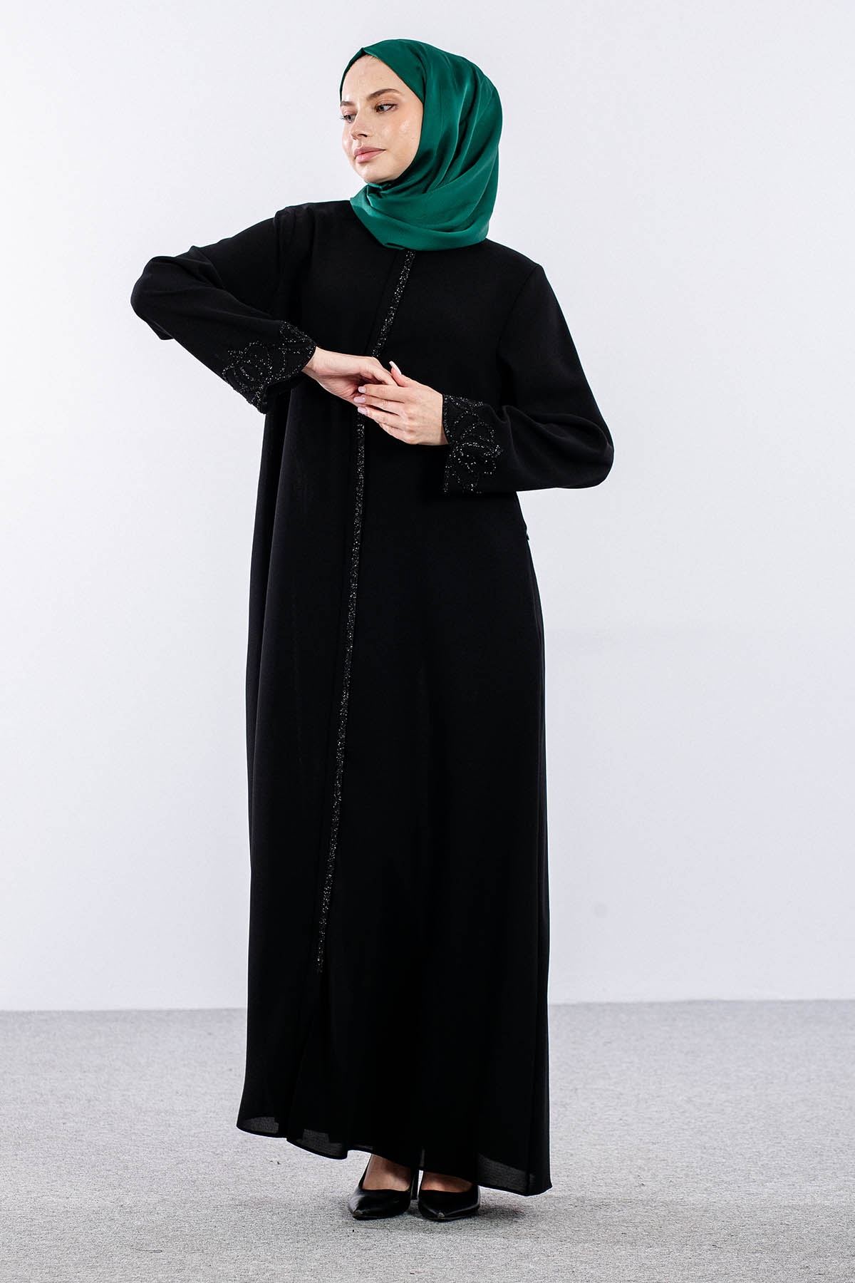 2300 Ferace 44-54 Sık Model Yaz - Siyah - 2