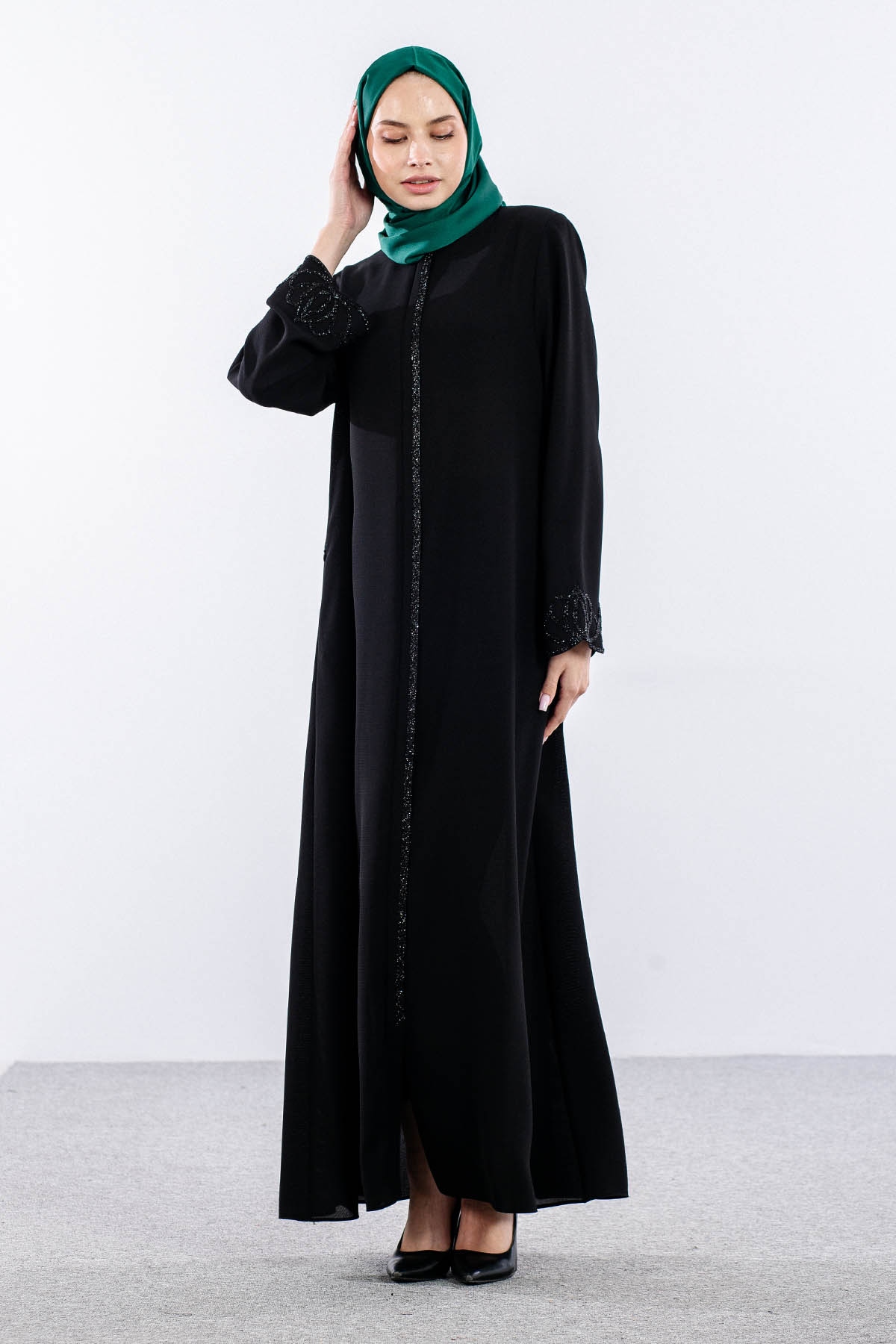 2300 Ferace 44-54 Sık Model Yaz - Siyah - 3