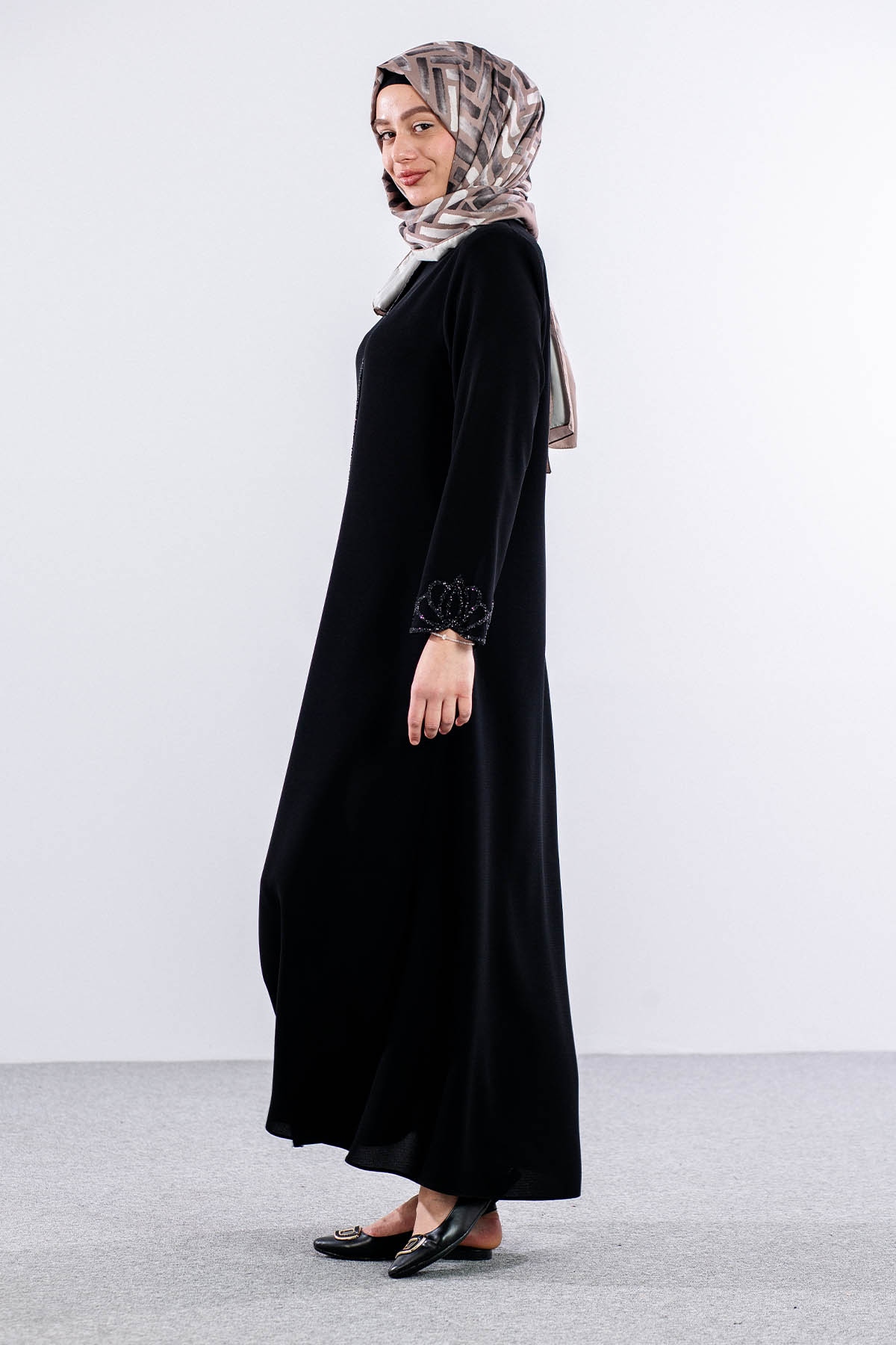 2300 Ferace 44-54 şik - Siyah - 2