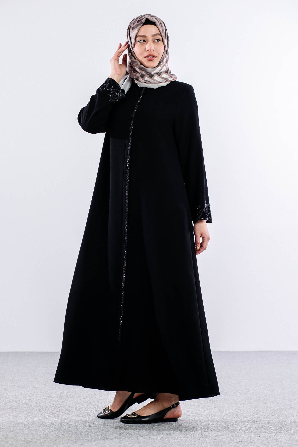 2300 Ferace 44-54 şik - Siyah - 3