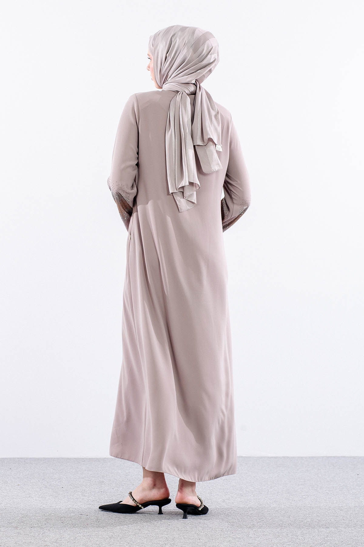 2301 şik Ferace 42-52 - Bej - 5