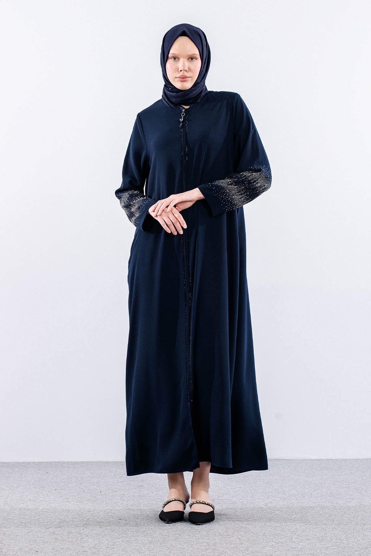 2301 şik Ferace 42-52 - Lacivert - 2