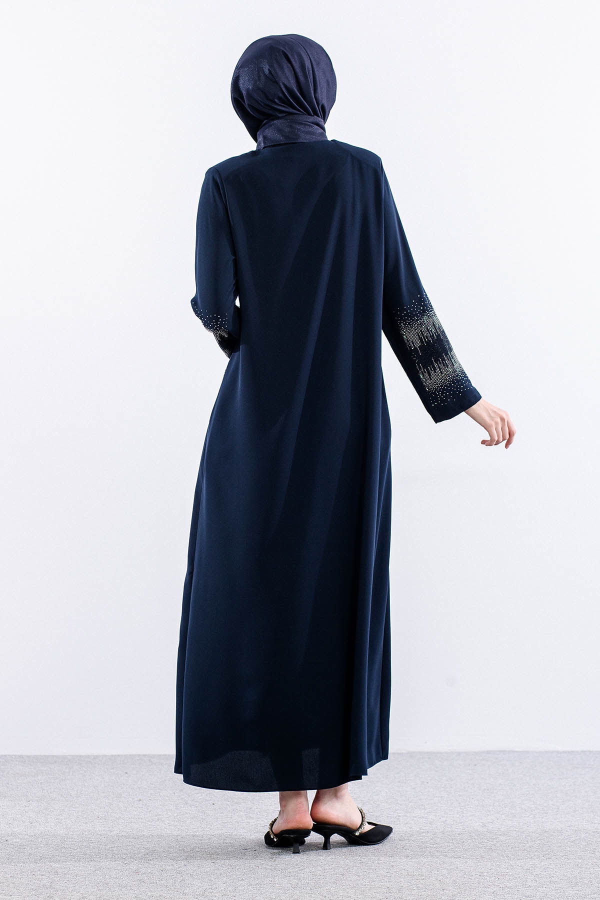 2301 şik Ferace 42-52 - Lacivert - 4