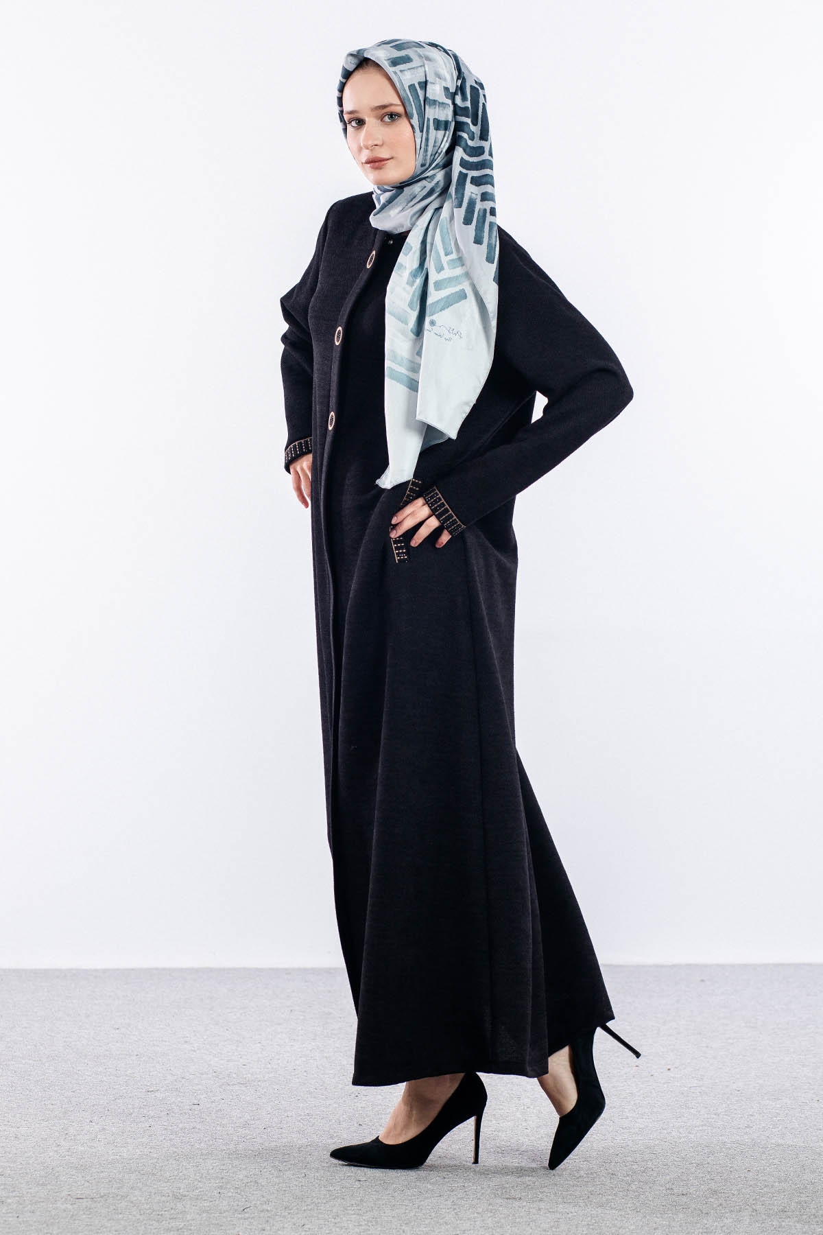 2320 Ferace 46-56 şöni̇l Kumas - Siyah - 2