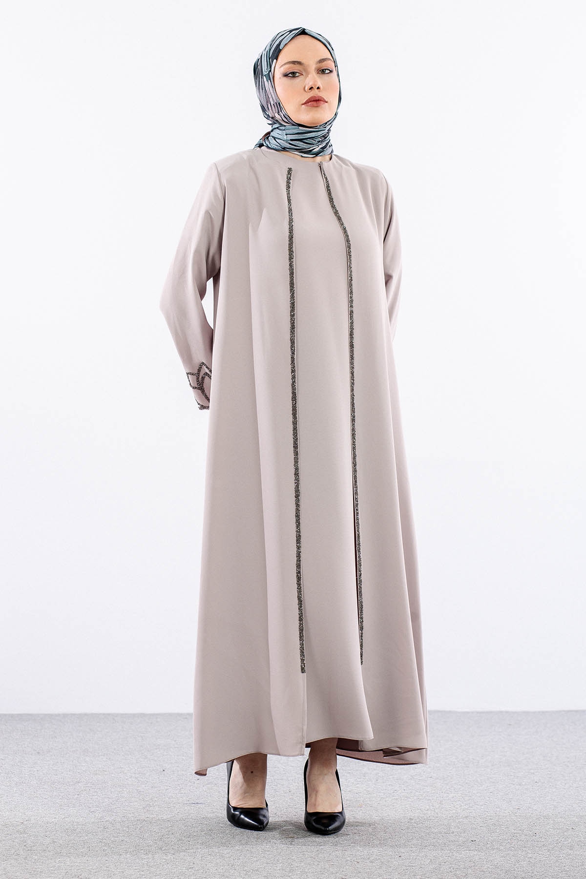 2326 2li̇ Kaftan 42-52 - Bej - 1