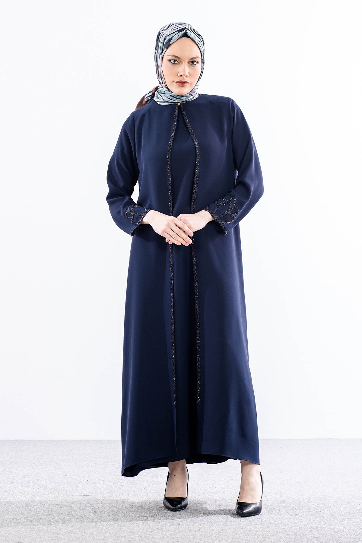 2326 2li̇ Kaftan 42-52 - Lacivert - 1