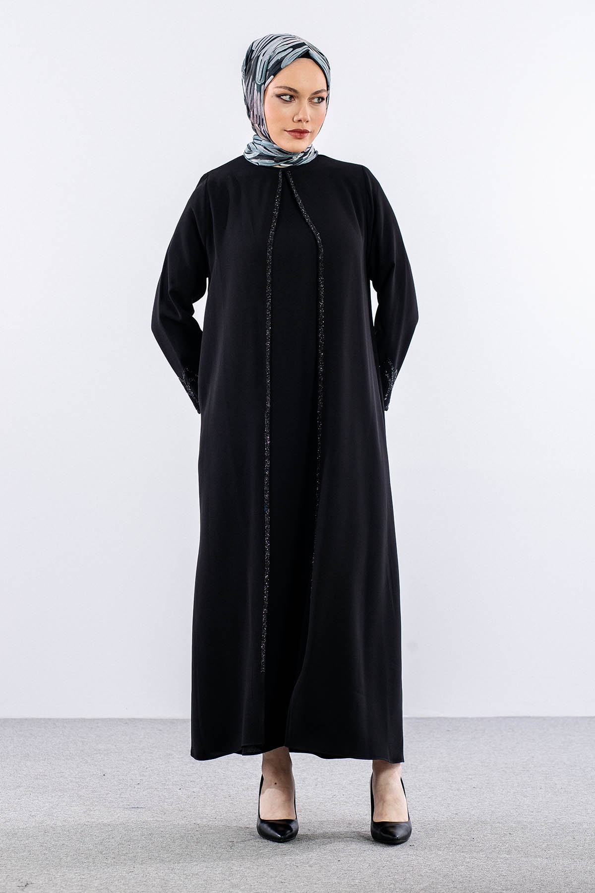 2326 2li̇ Kaftan 42-52 - Siyah - 2