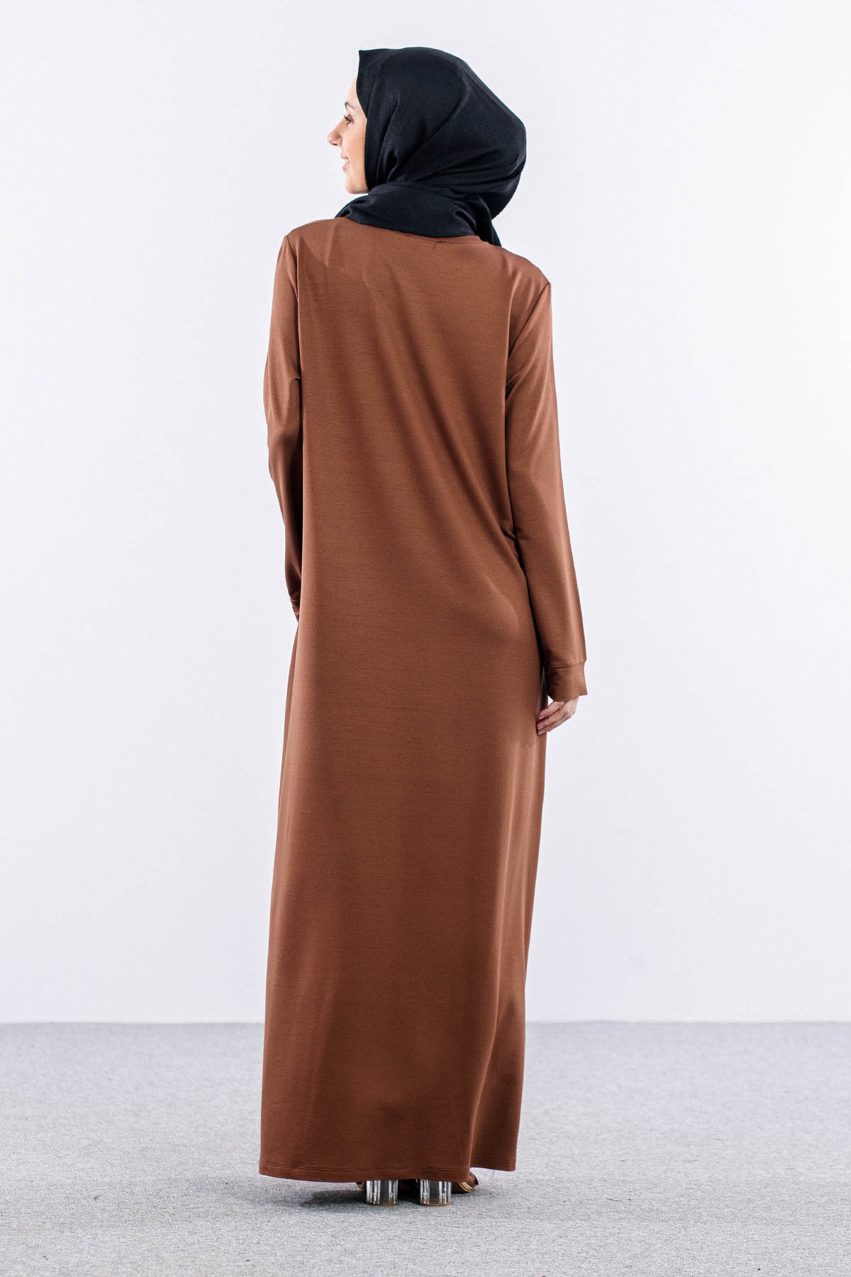 23265 Elbise 44-46-48 - Kahve - 6