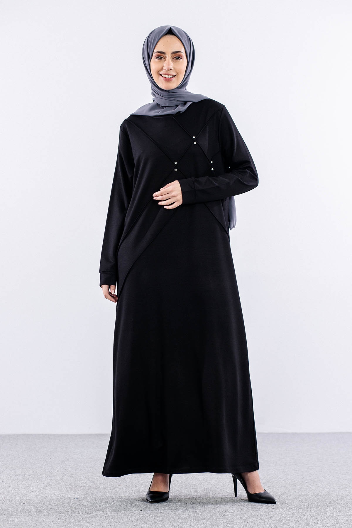 23265 Elbise 44-46-48 - Siyah  - - 3