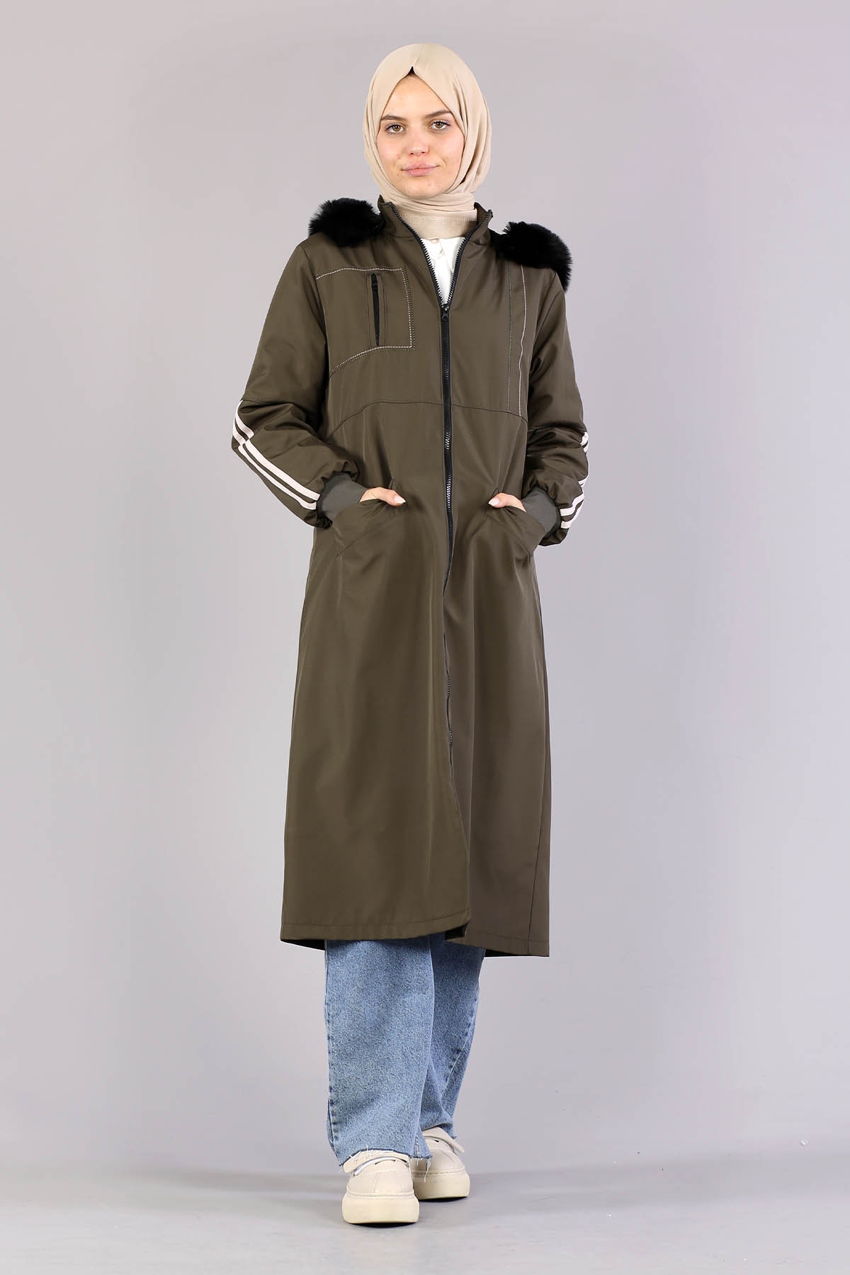 2349 Nakişli Bondit 42-48 - Haki - 1