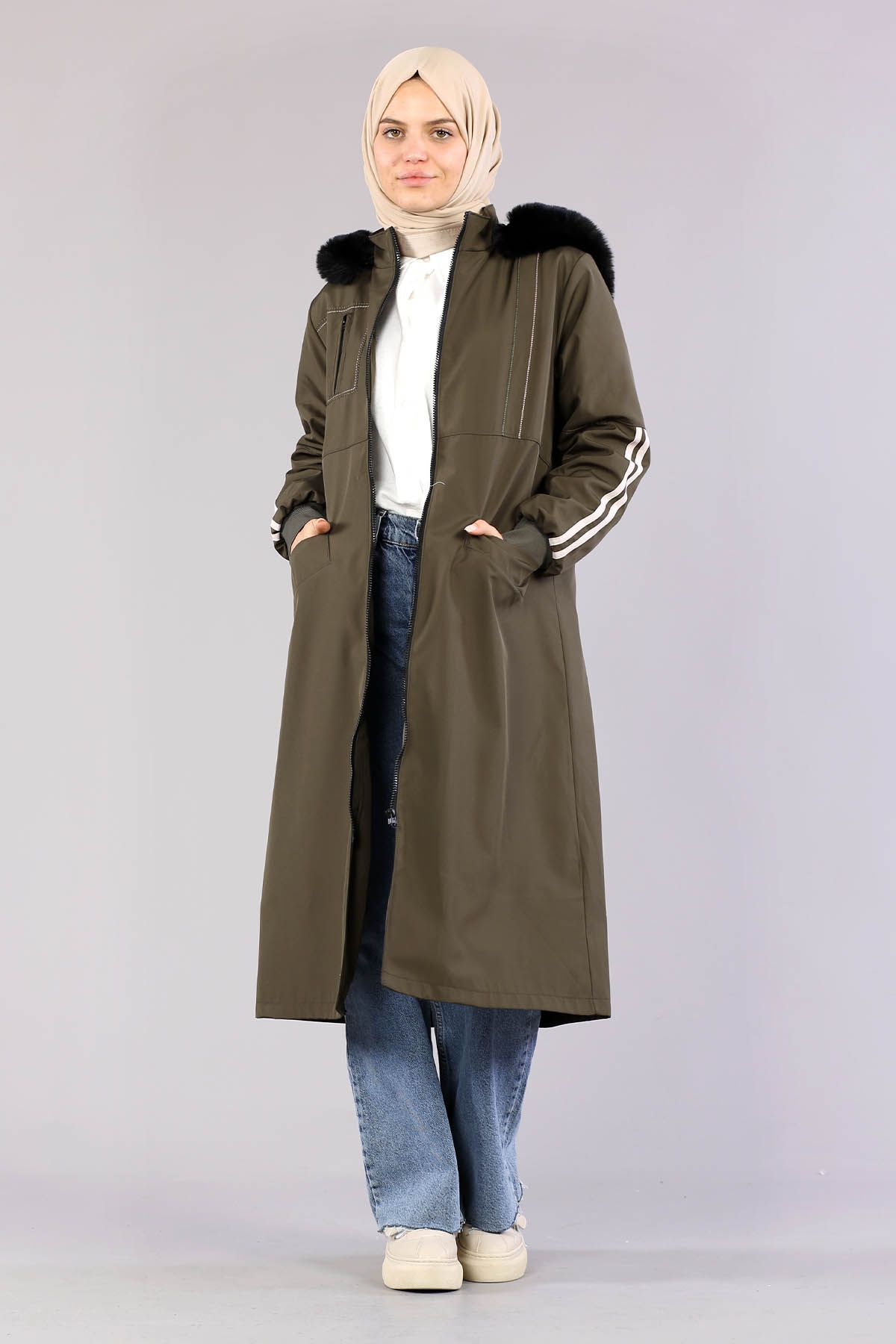 2349 Nakişli Bondit 42-48 - Haki - 2