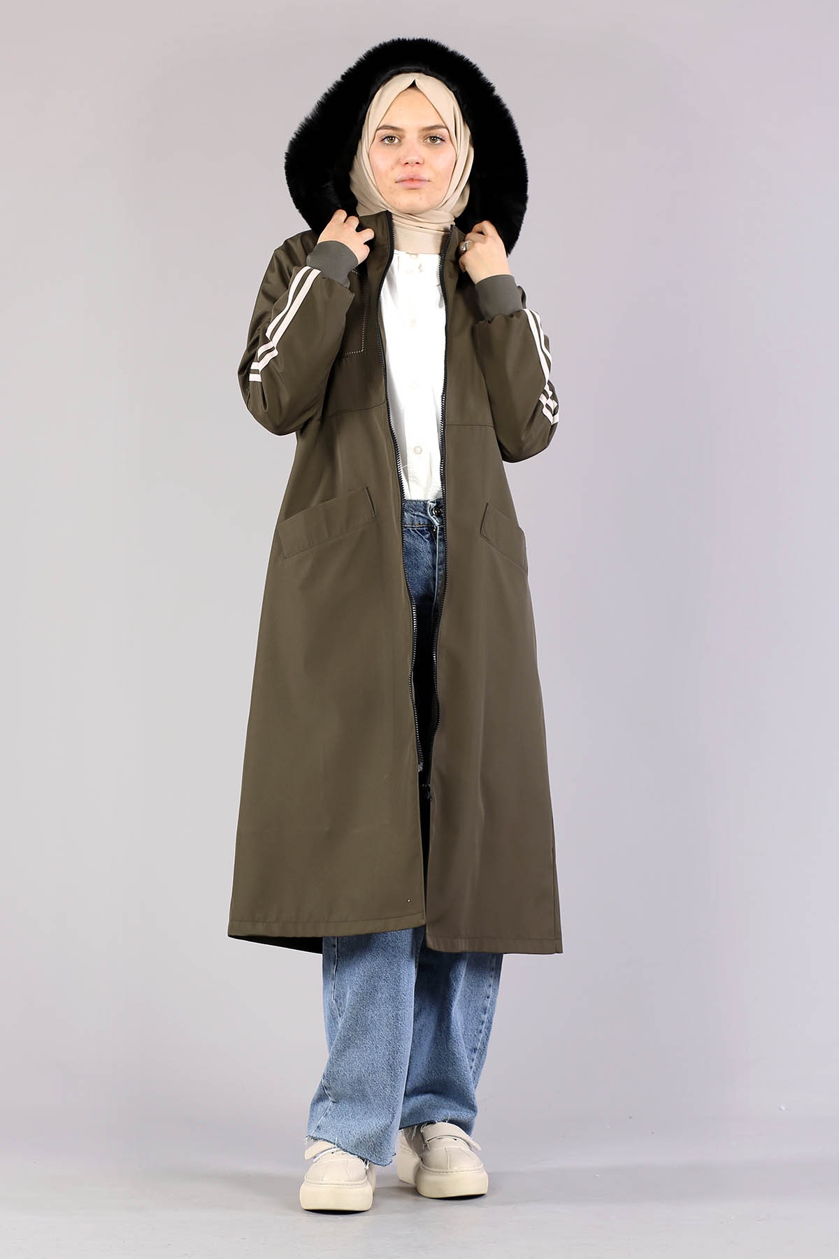 2349 Nakişli Bondit 42-48 - Haki - 3