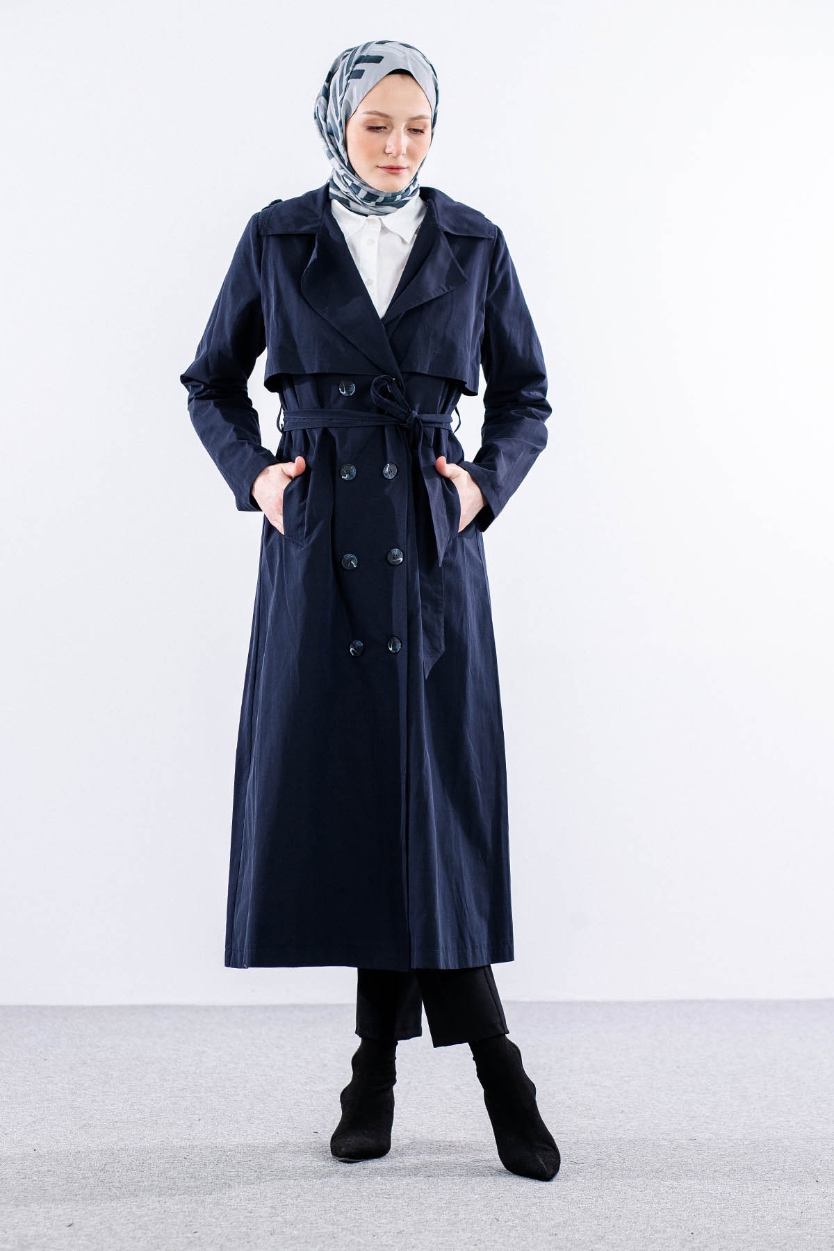 237 Trençkot 40-50 - Lacivert - 2