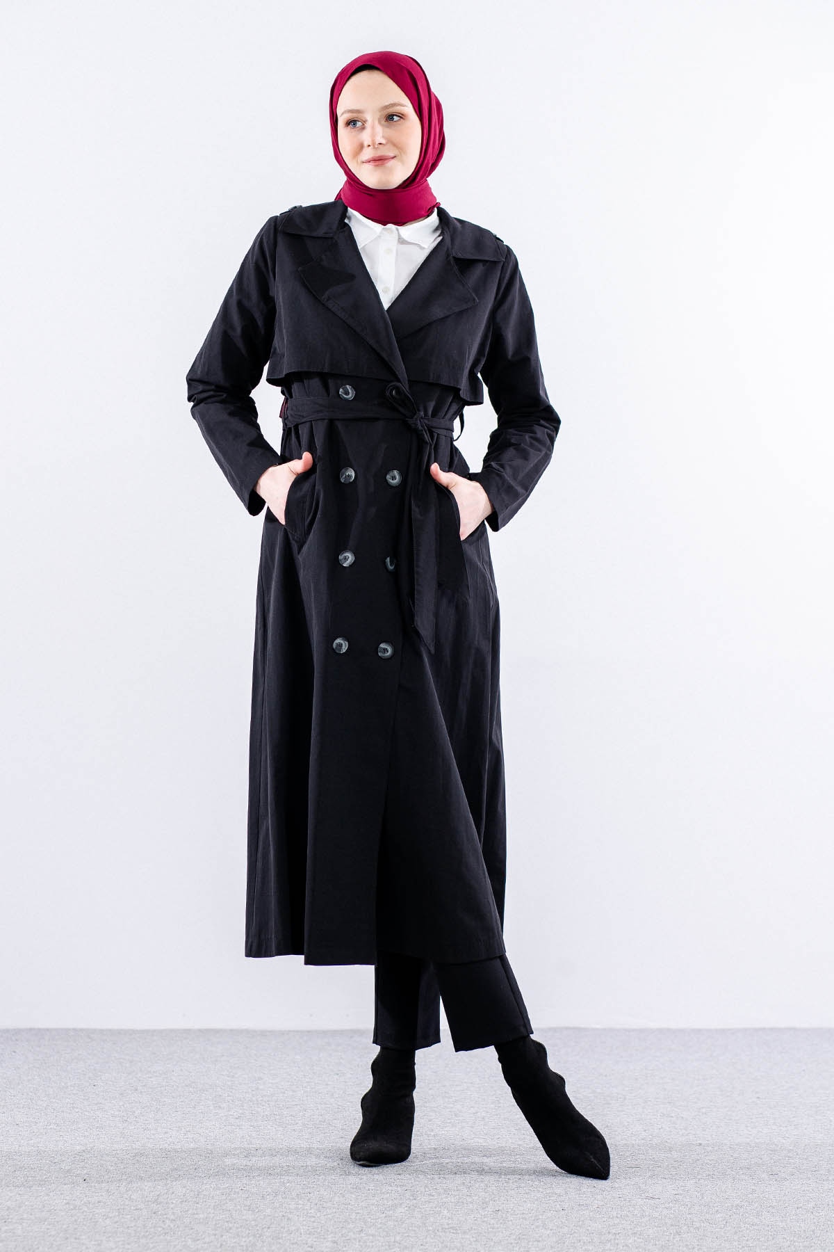 237 Trençkot 40-50 - Siyah - 2