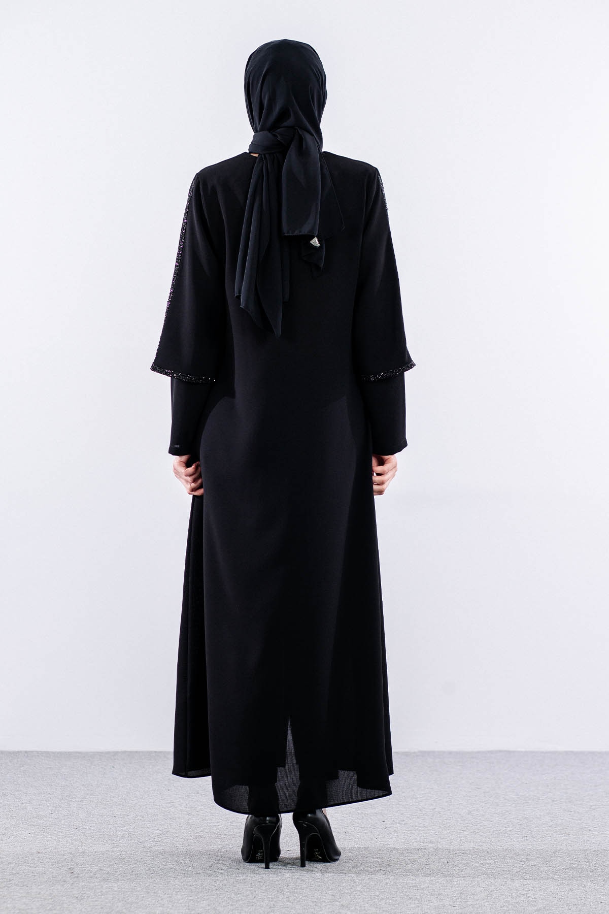 2392 Ferace 42-52 çiftkol - Siyah - 4