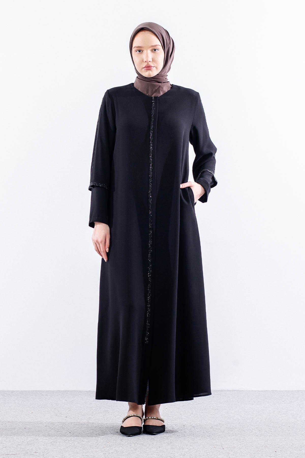 2392 Ferace 42-54 Yaz Cift Kol - Siyah - 1