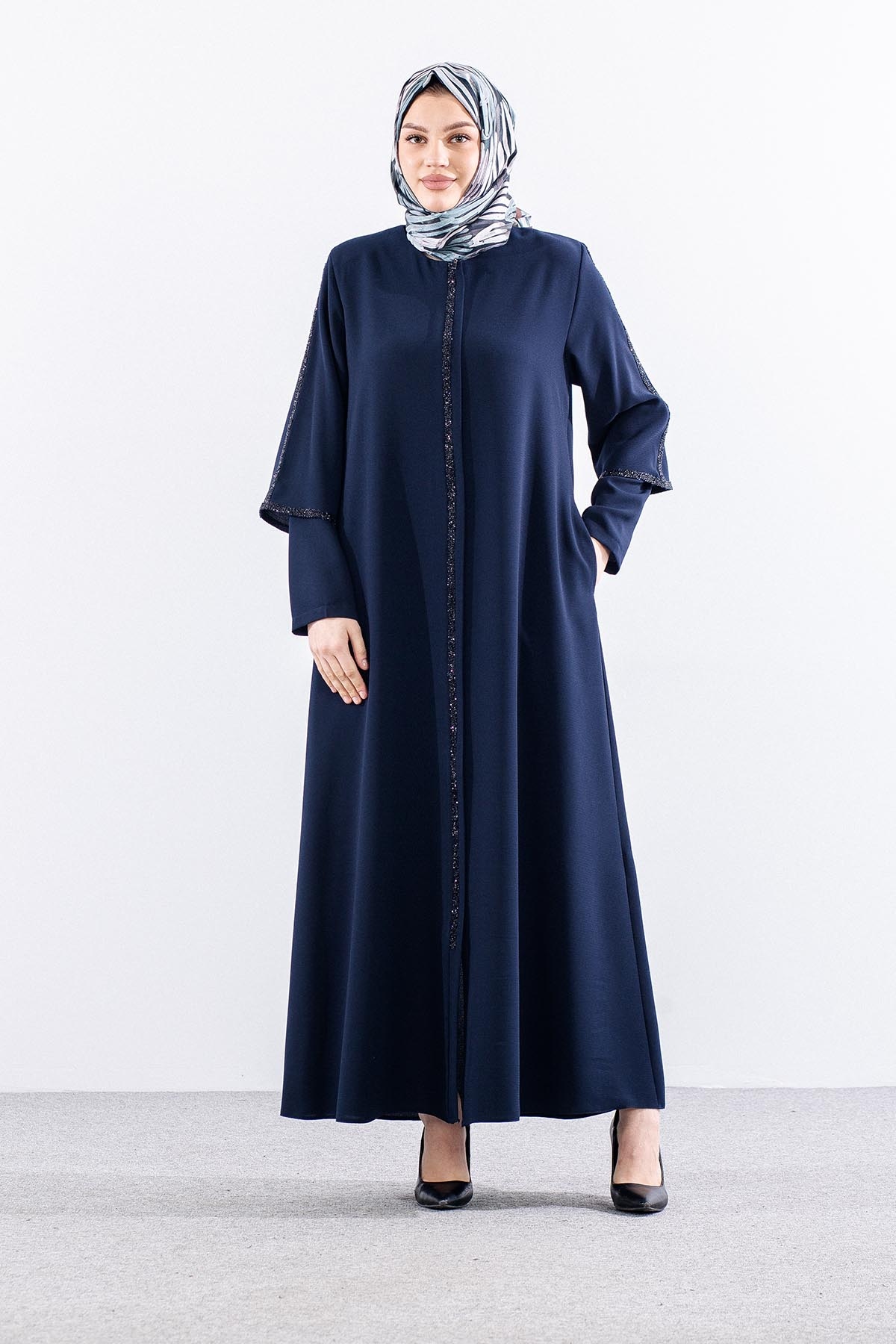 2392 Ferace 44-54 çi̇ft Kol Tasli - Lacivert - 1