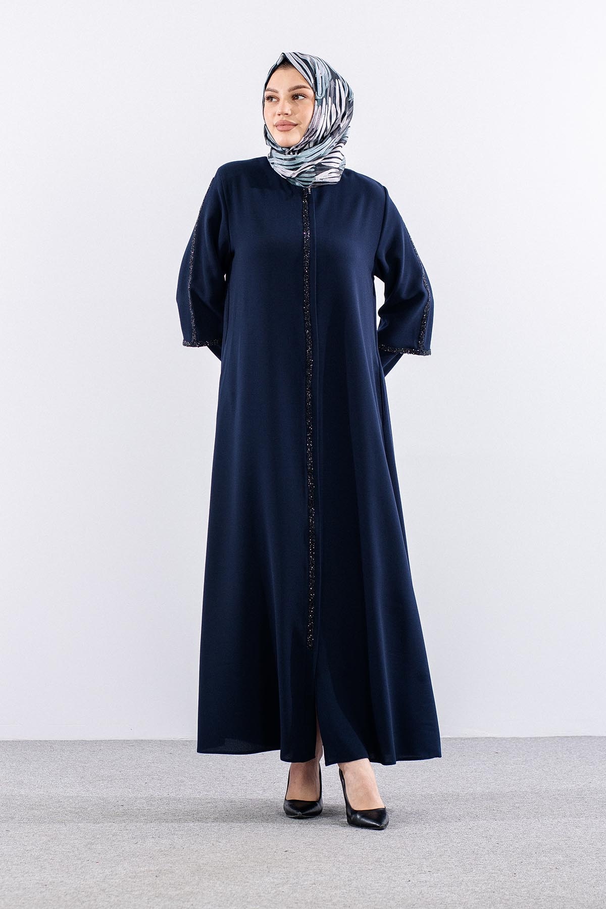 2392 Ferace 44-54 çi̇ft Kol Tasli - Lacivert - 3