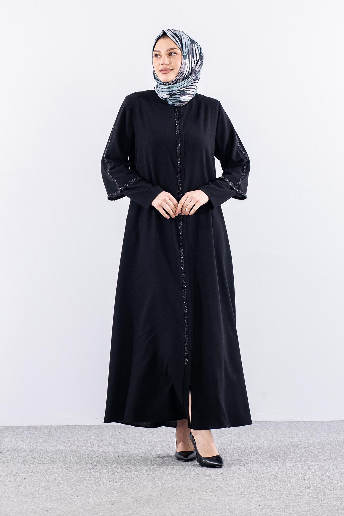 2392 Ferace 44-54 çi̇ft Kol Tasli - Siyah - 2