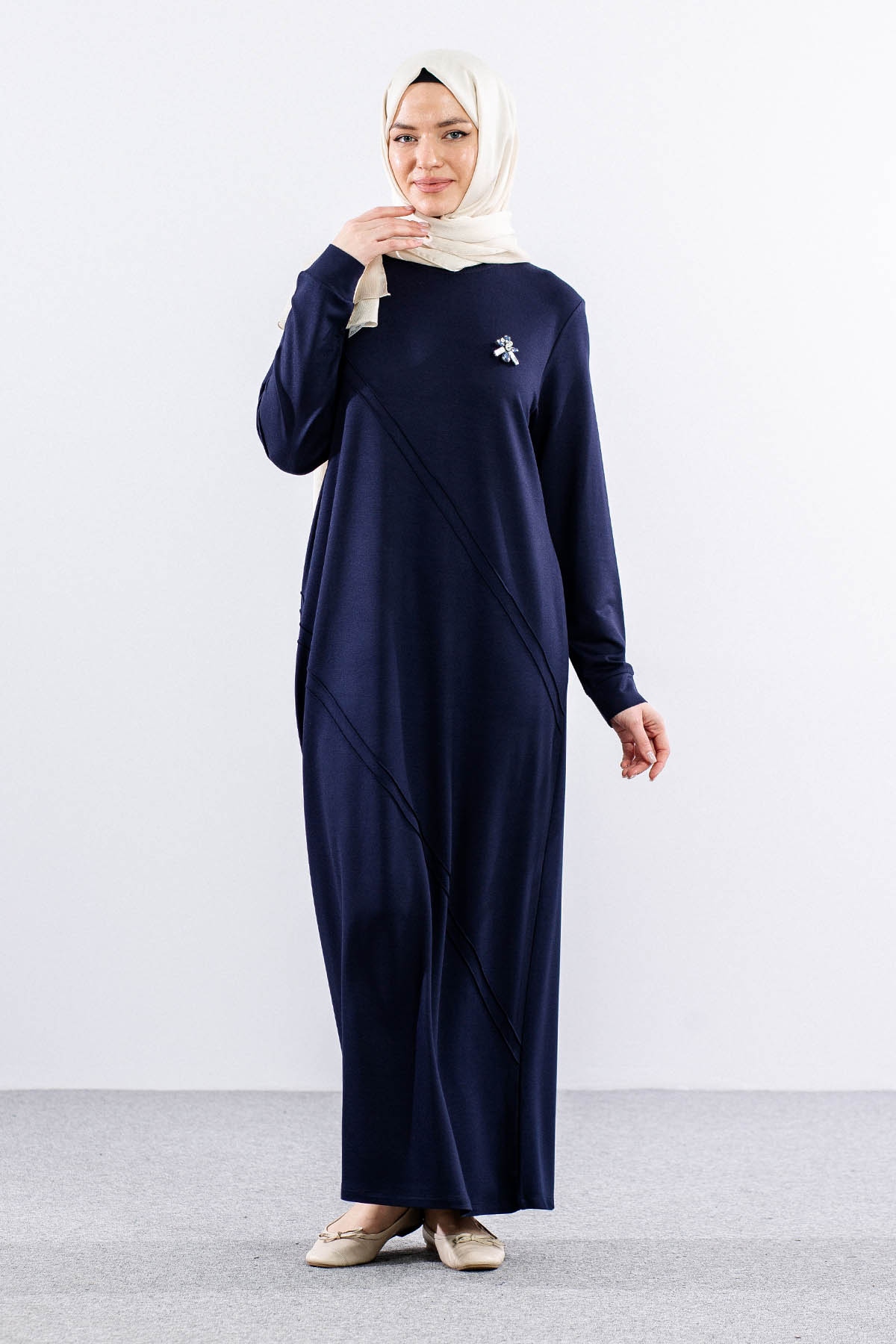 24100 Elbise 44-46-48 - Lacivert  -- - 3