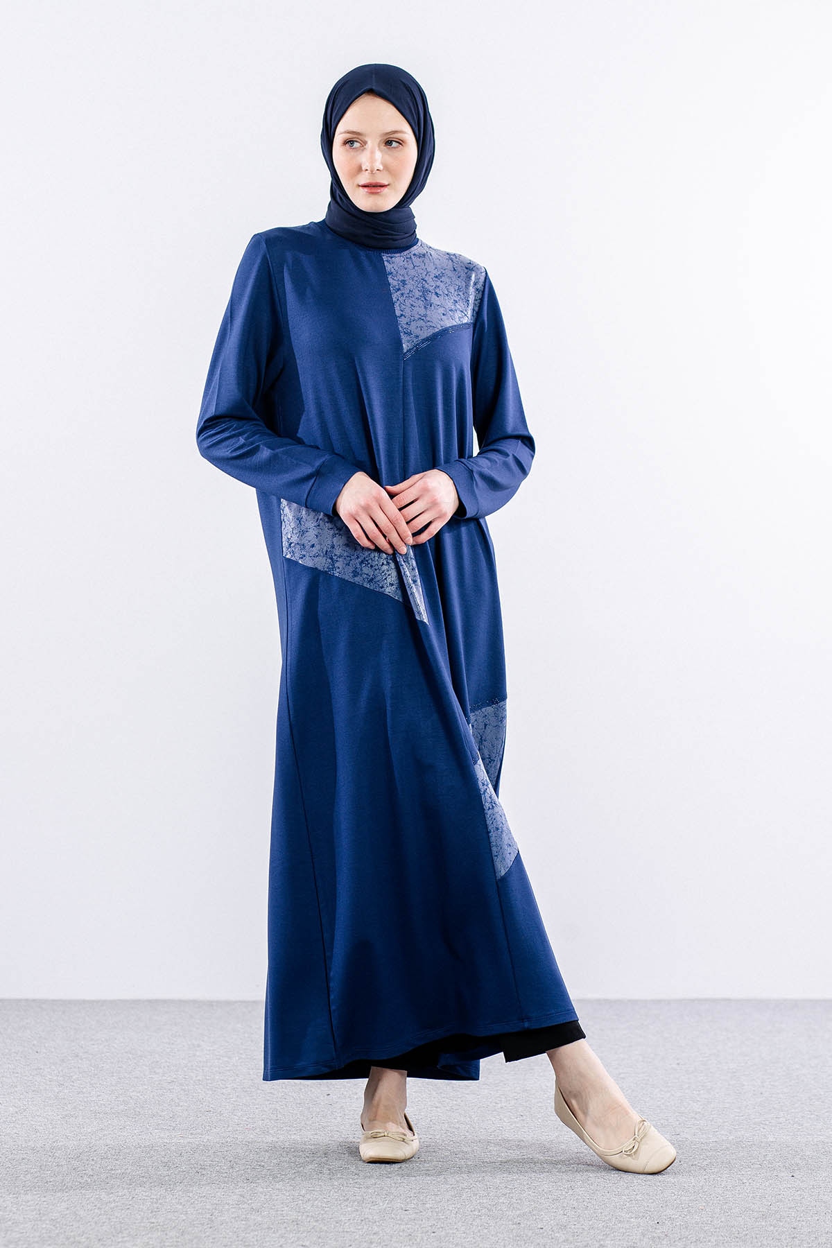 24137 Elbise 44-46-48 - Indigo - 1