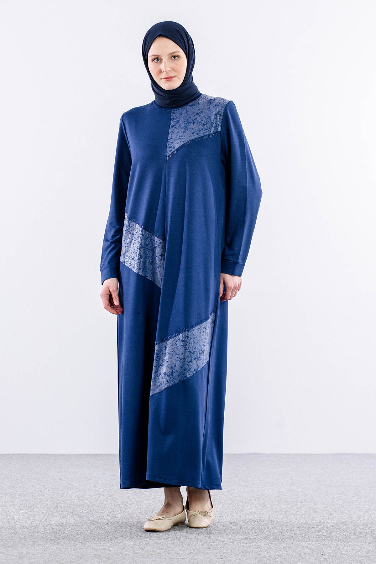 24137 Elbise 44-46-48 - Indigo - 2