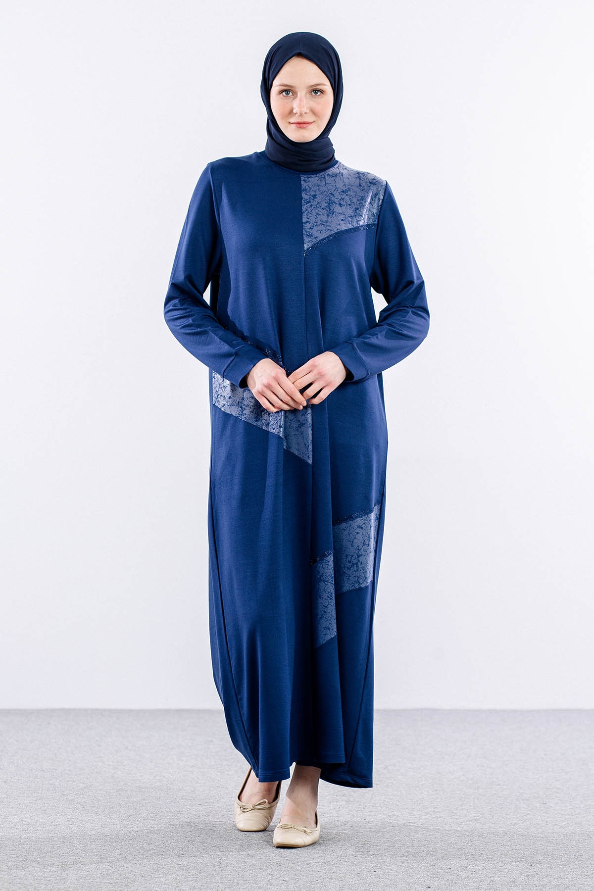 24137 Elbise 44-46-48 - Indigo - 3