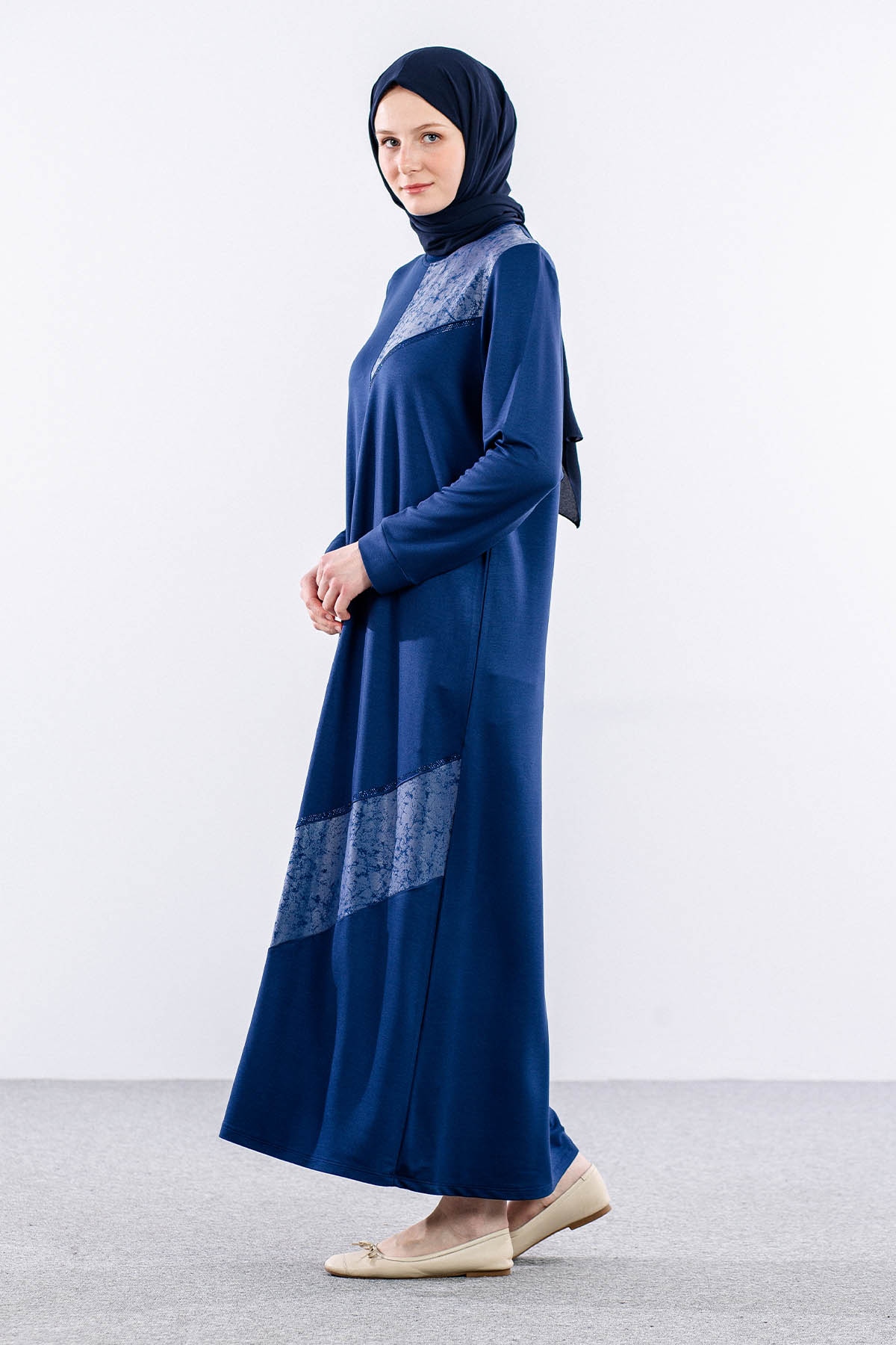 24137 Elbise 44-46-48 - Indigo - 4