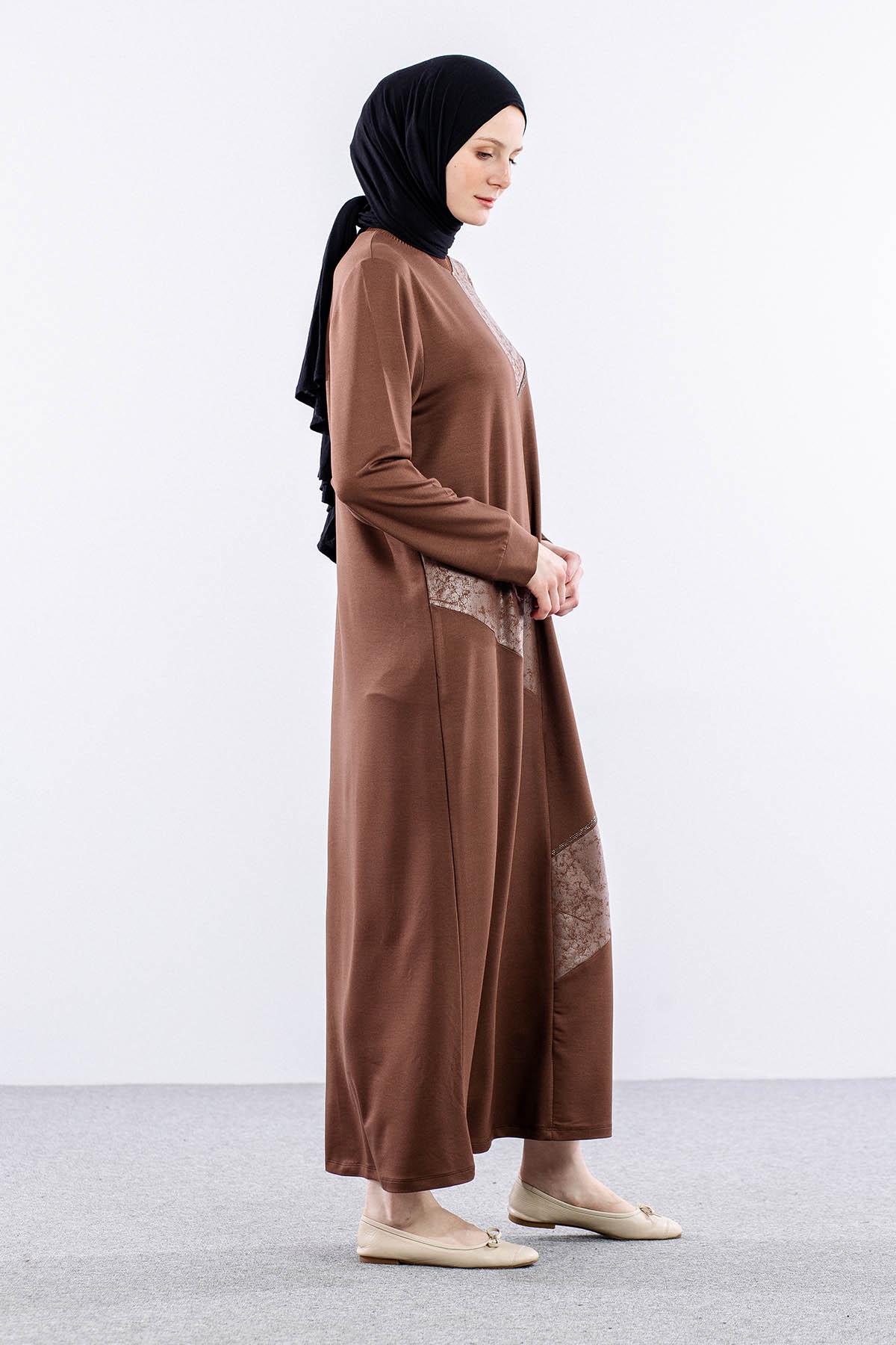 24137 Elbise 44-46-48 - Kahve - 3