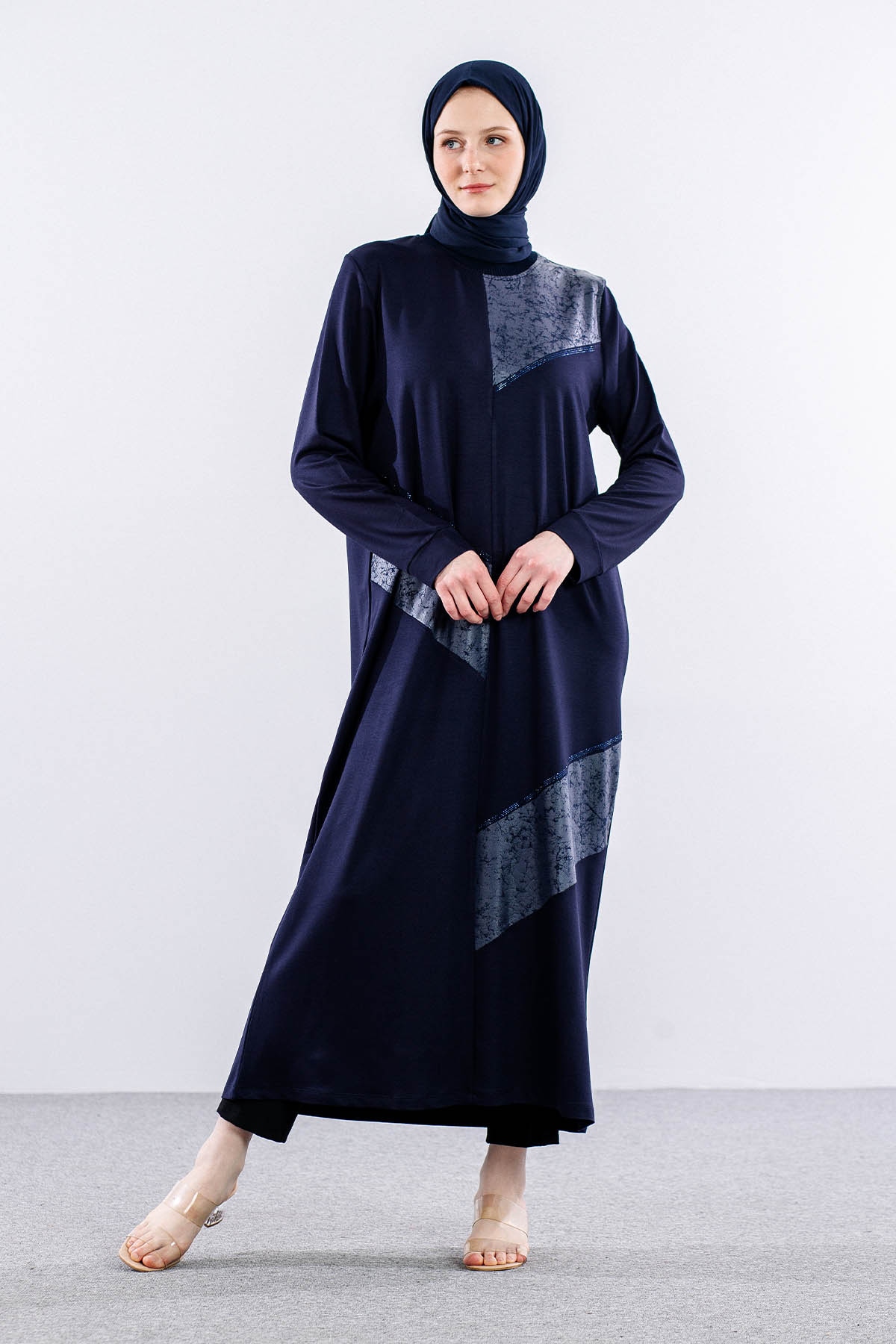 24137 Elbise 44-46-48 - Lacivert - - 1