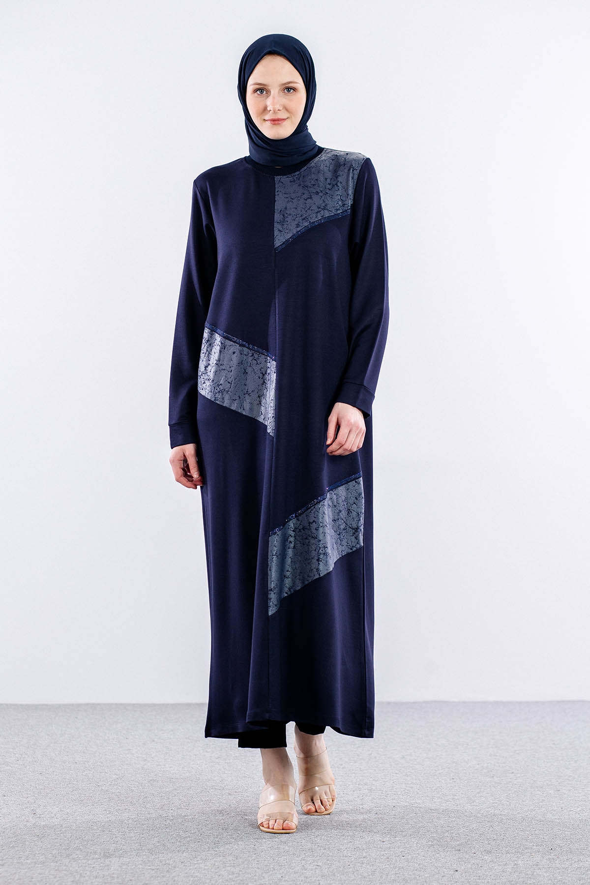 24137 Elbise 44-46-48 - Lacivert - - 2